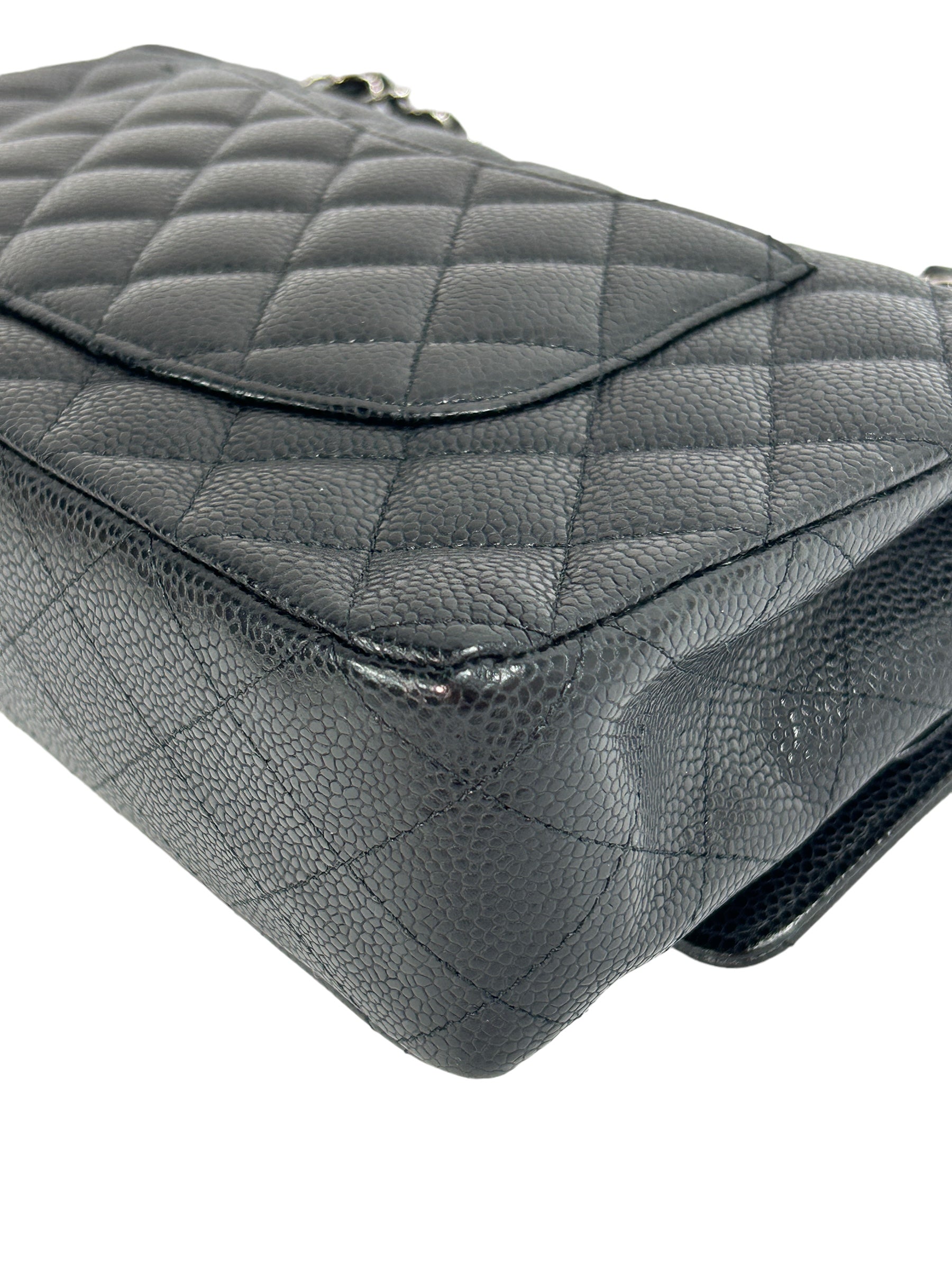 Black Quilted Caviar Double Classic Medium Flap Bag w/SHW- PENDING