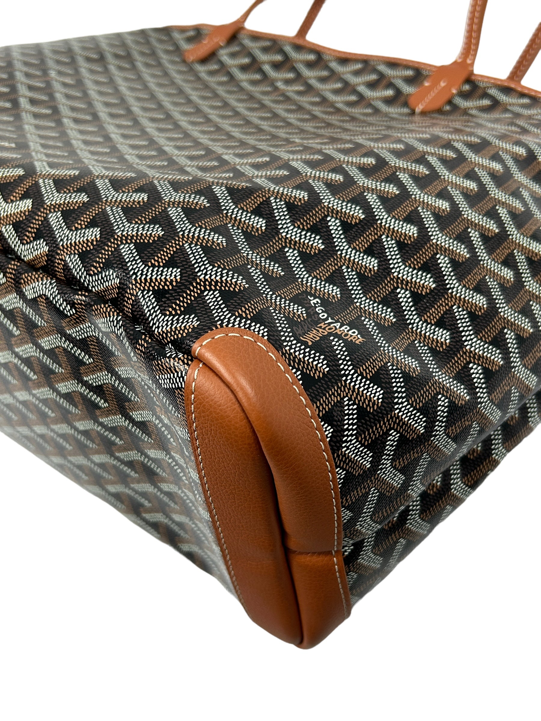 Goyardine Coated Canvas Black/Tan and Chevroches Calfskin leather Artois Tote Bag