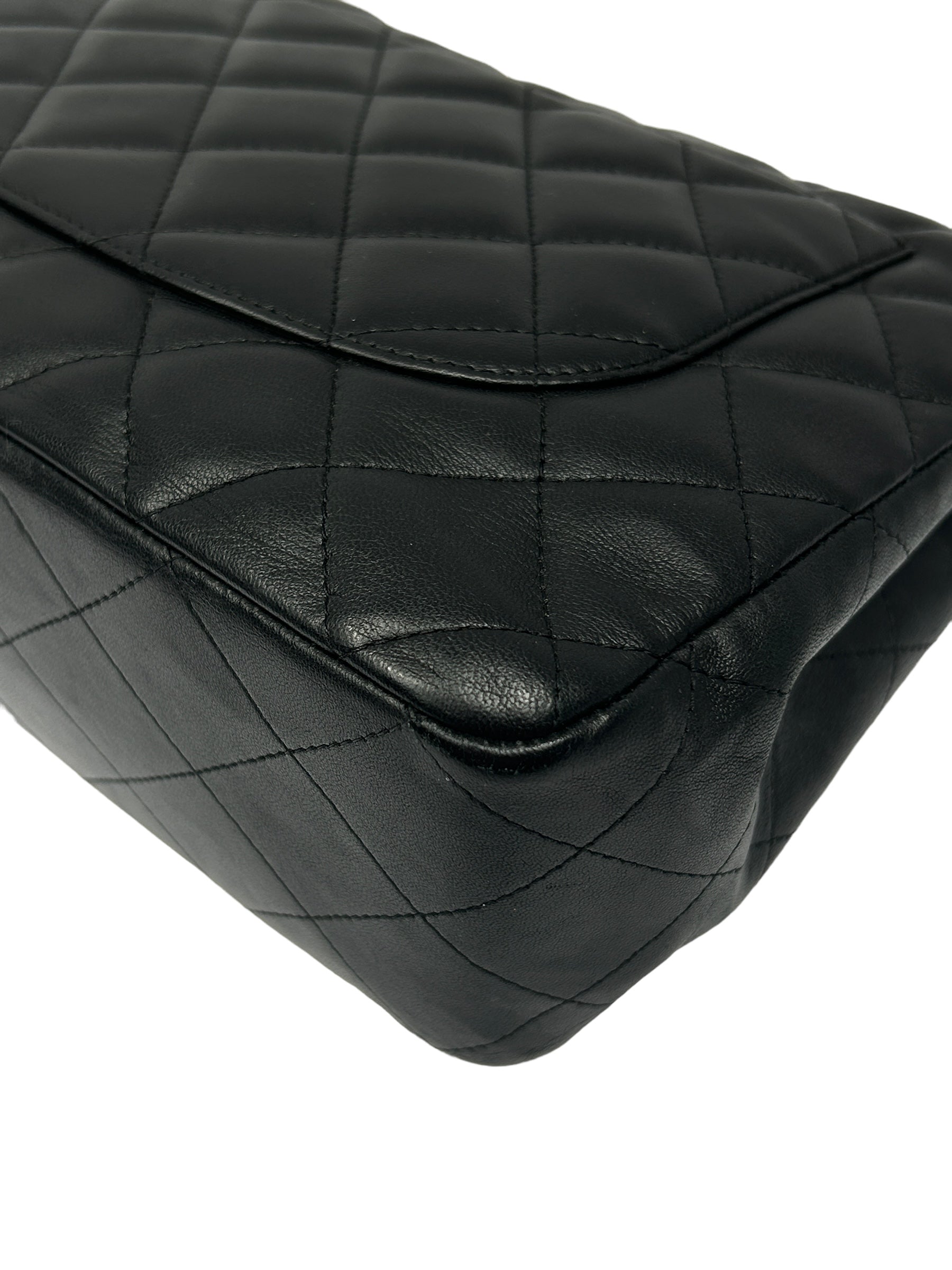 Black Quilted Lambskin Single Flap Classic Jumbo w/SHW