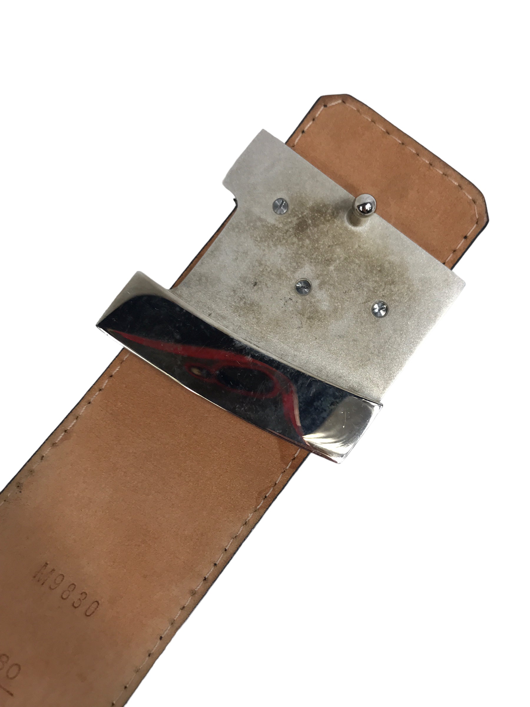 Black Epi Leather LV Belt w/SHW