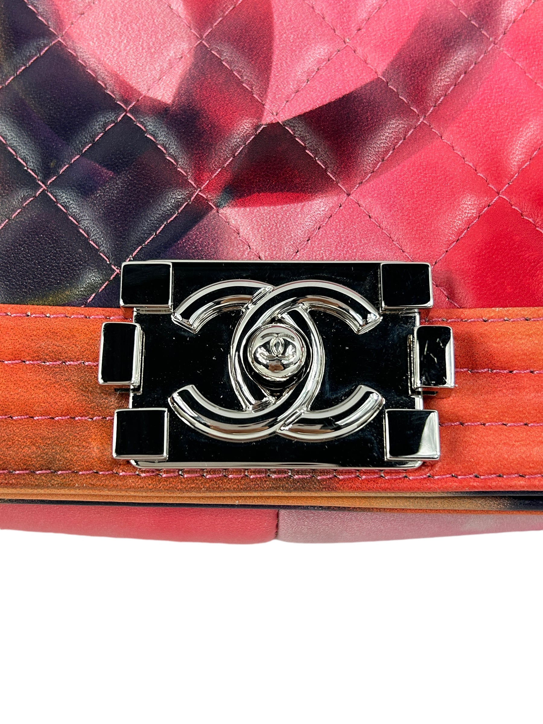CC 15S2 Multicolor Lambskin Leather Medium Boy Bag w/SHW