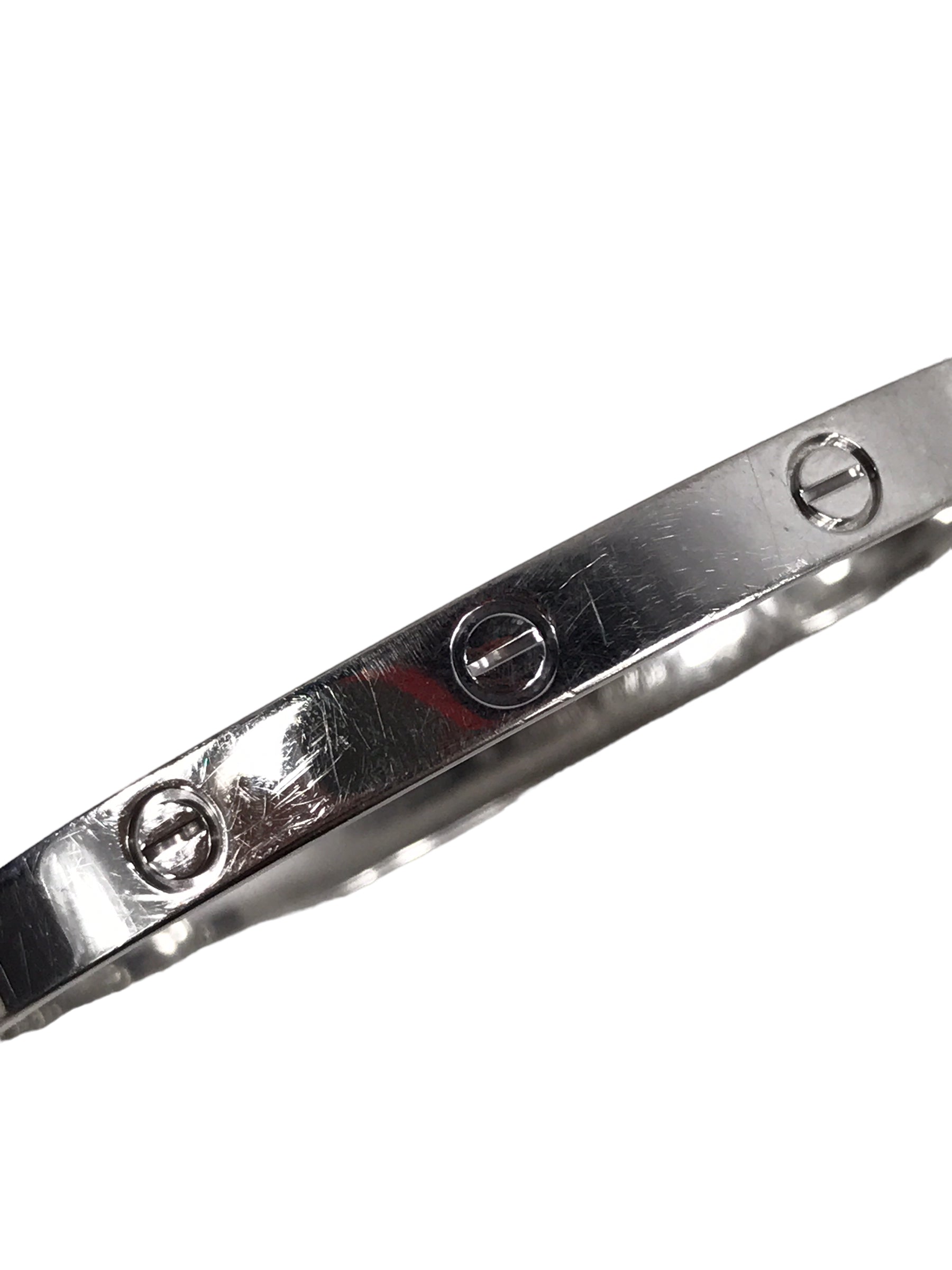 White Gold Love Bangle