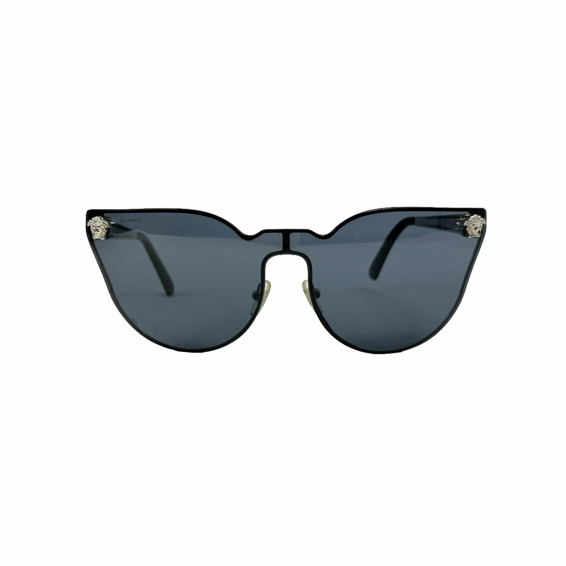 Black Cat Eye Frame Sunglasses w/SHW