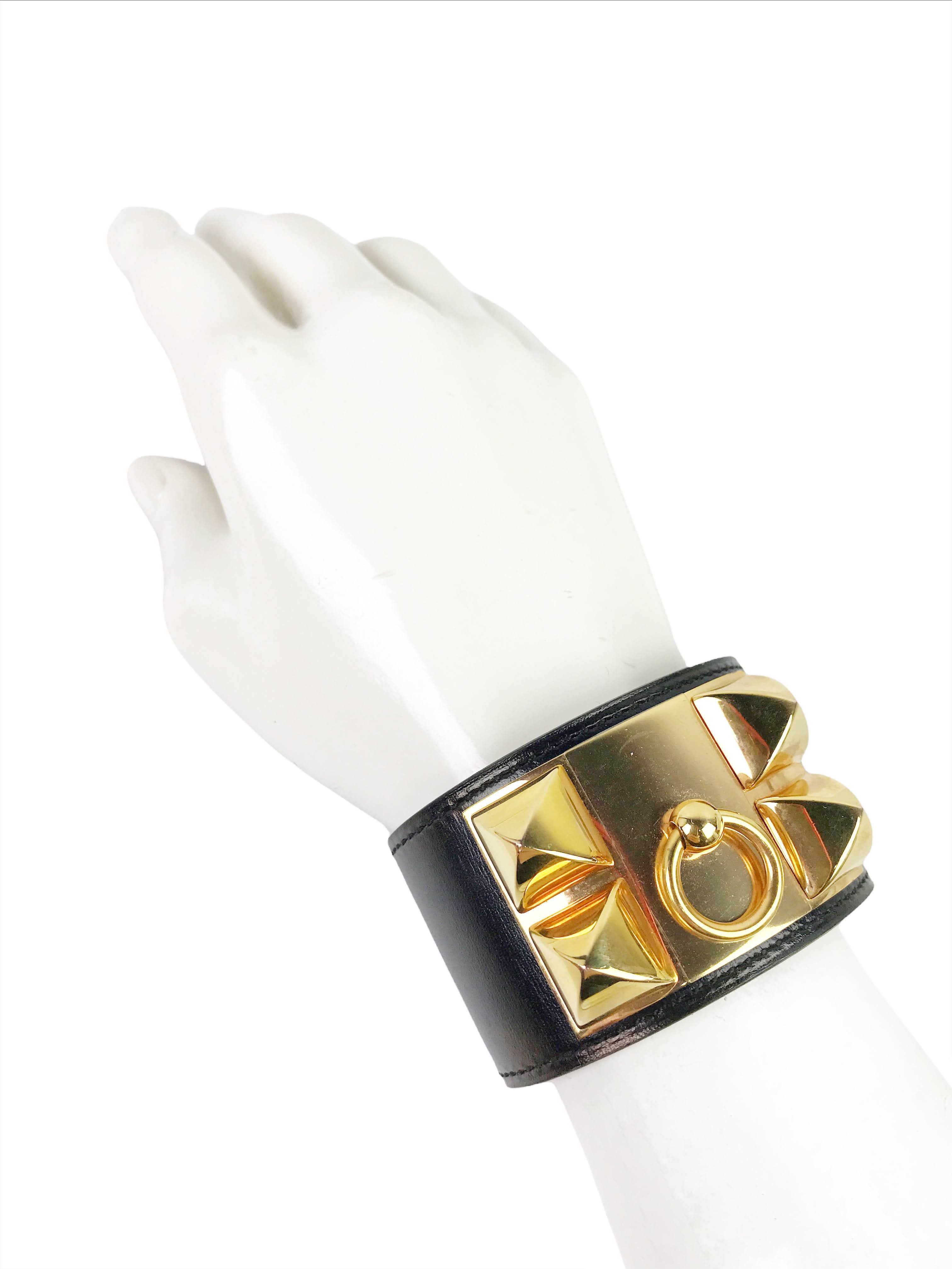 Black Box Calf Collier De Chien CDC Bracelet w/GHW