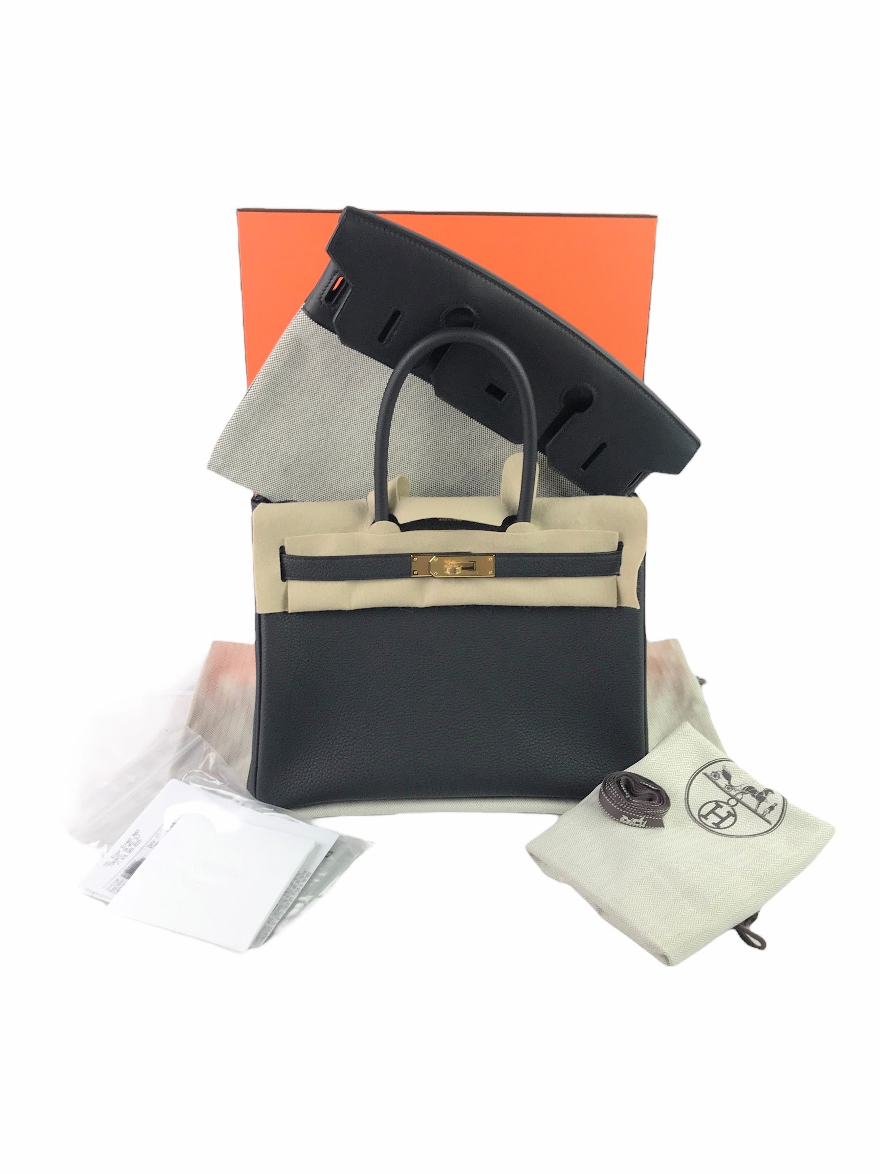 Black Togo 3 in 1 Birkin 30 W/GHW