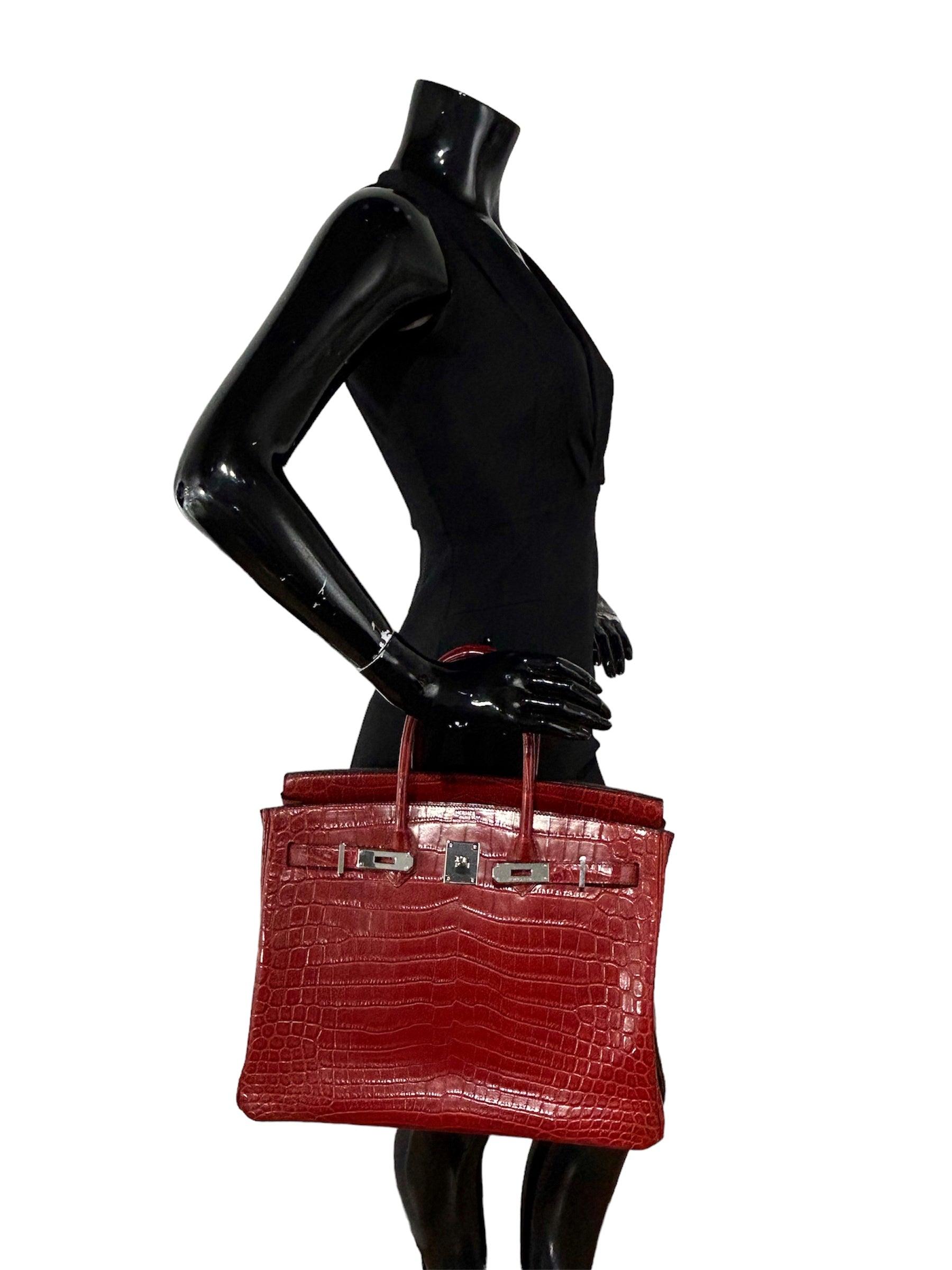 Red Matte Niloticus Crocodile Birkin 35 w/PHW