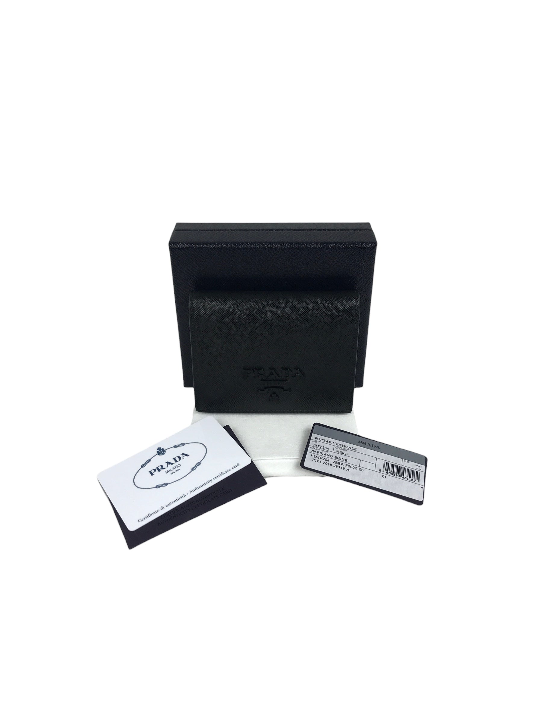 Black Saffiano Shine Bi-Fold Wallet w/BHW