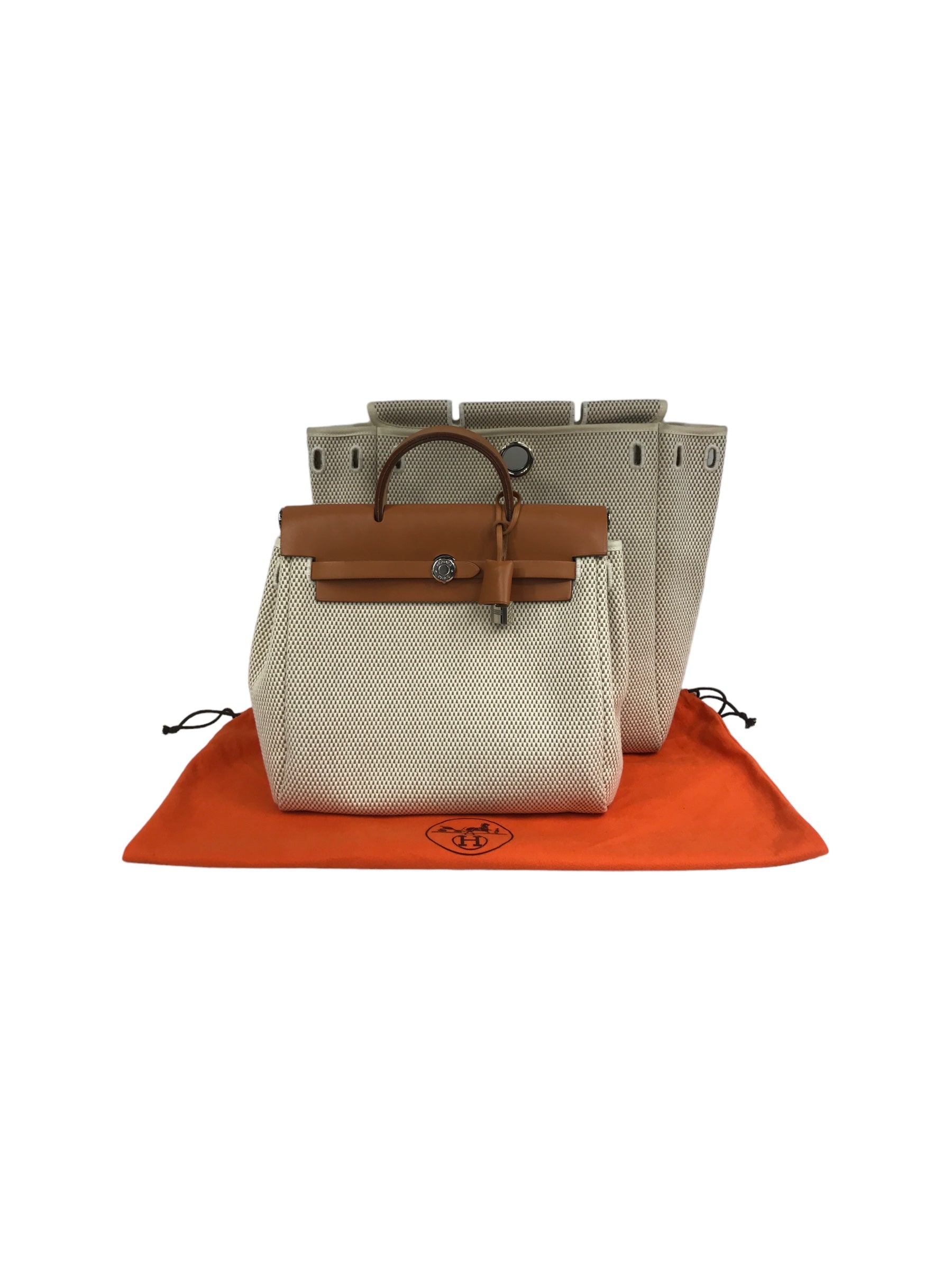 Craie Toile H Canvas Herbag A Dos Zip Backpack GM w/PHW