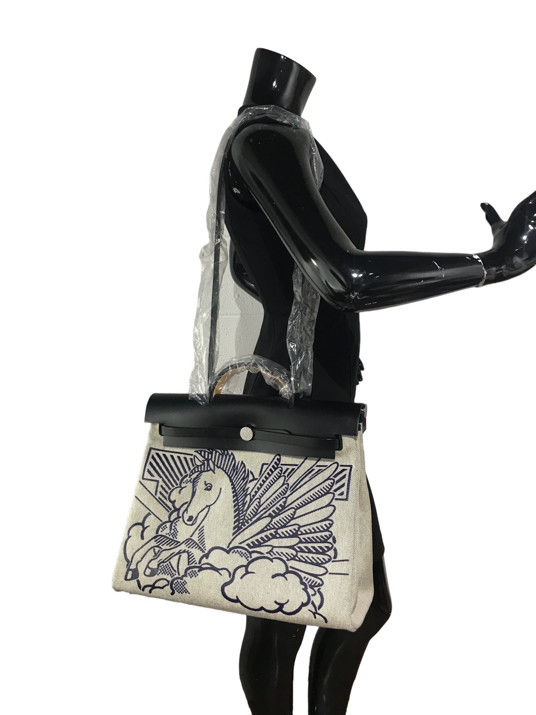 Blue Indigo/Ecru/Black Pegase Pop Herbag Zip 39 w/PHW