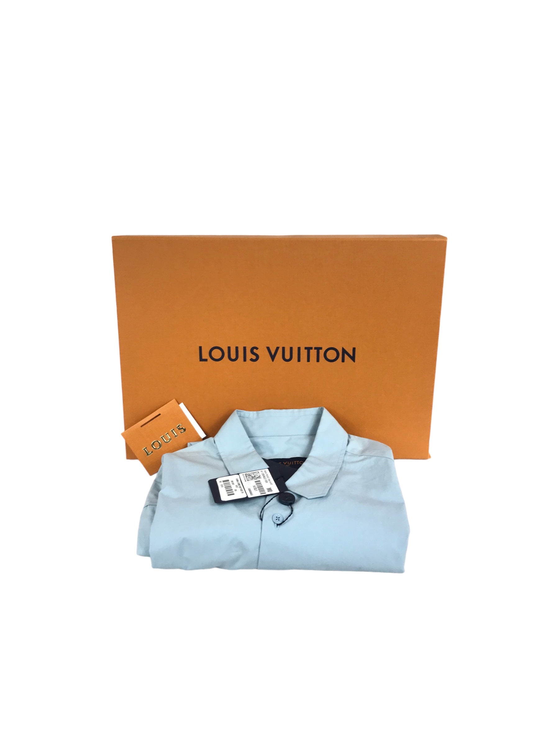 Louis Vuitton Men’s Baby Blue Cotton DNA Front Pocket Dress Shirt