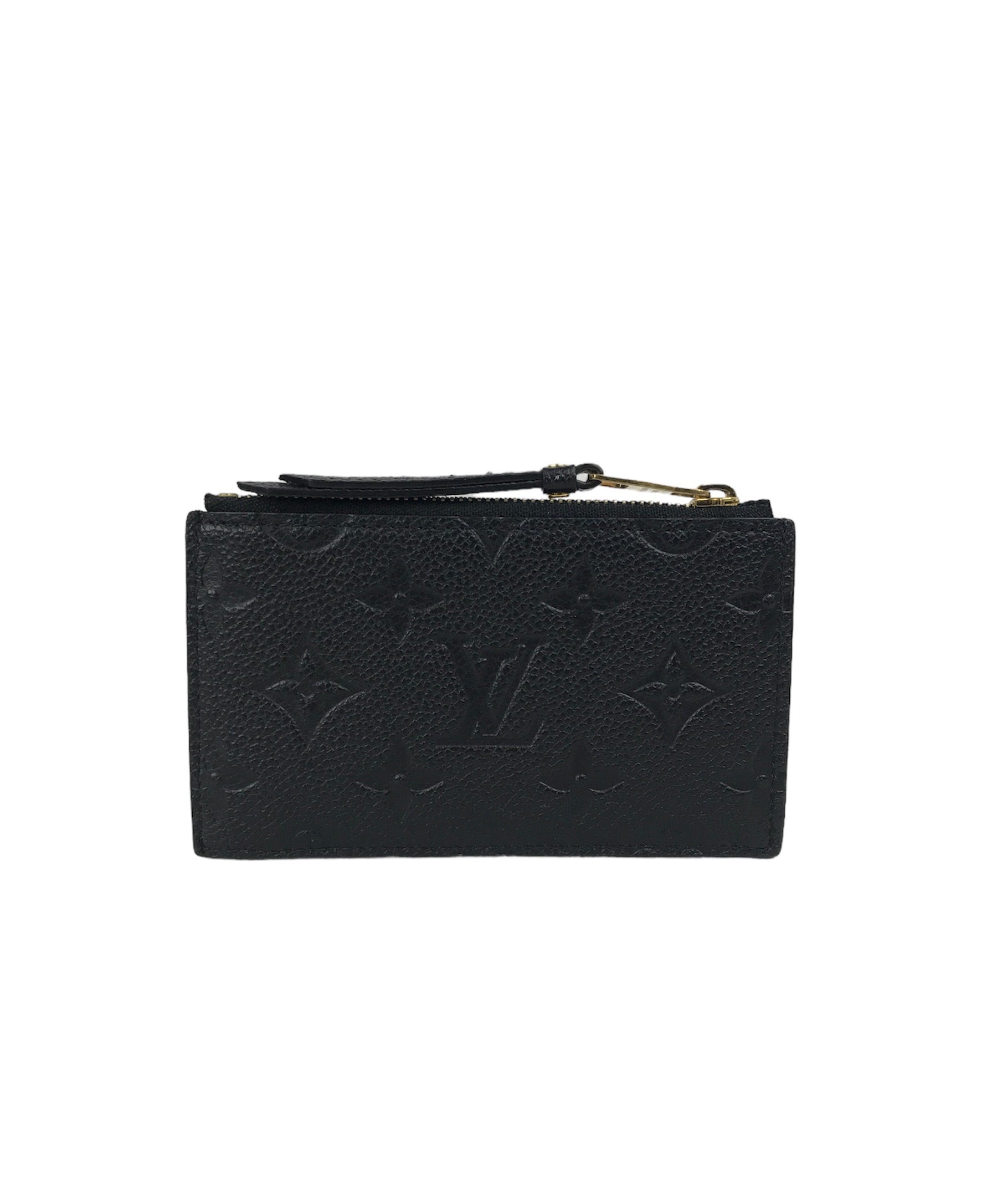 Empriente Black Leather Zip Card Case w/GHW