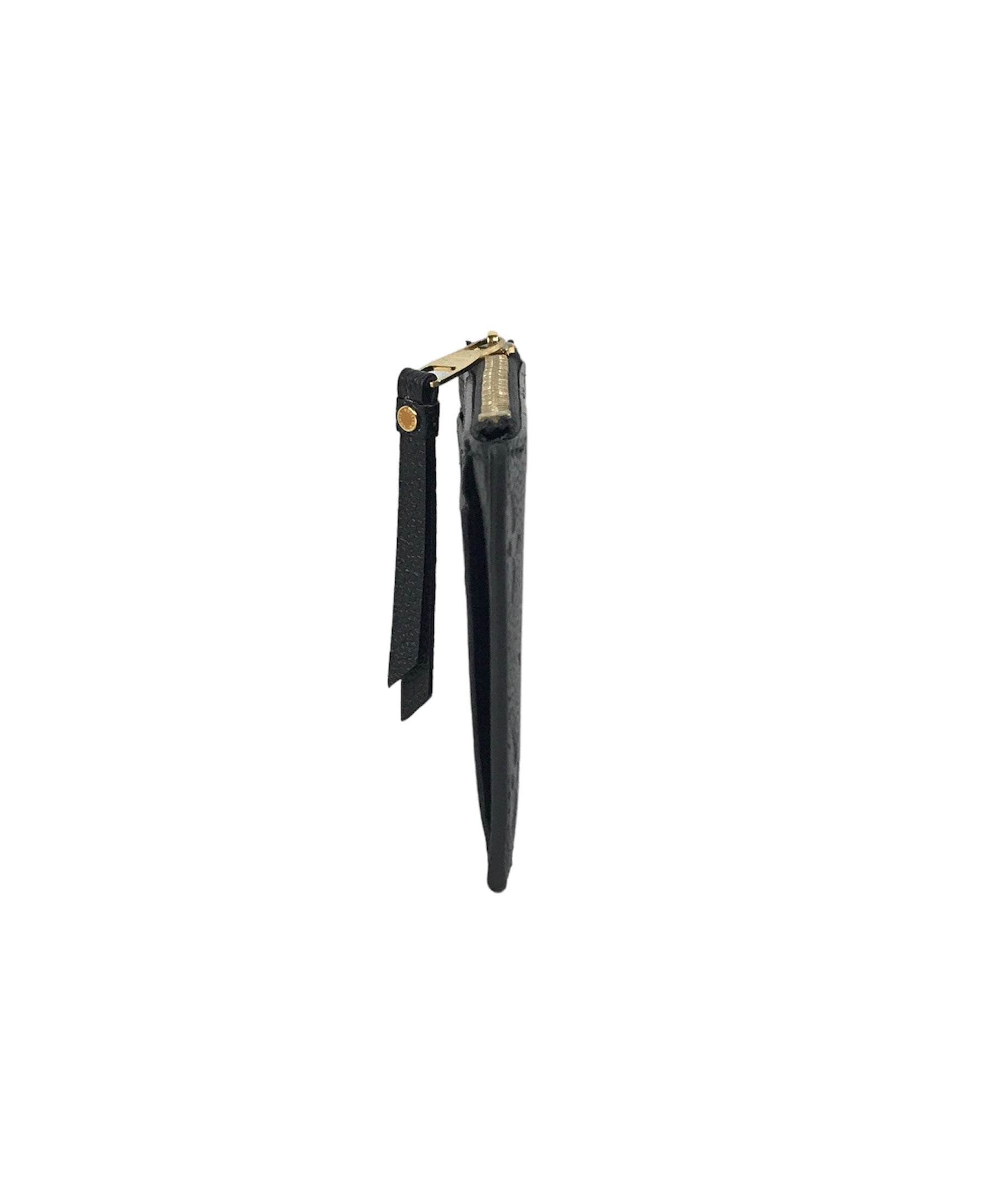 Empriente Black Leather Zip Card Case w/GHW