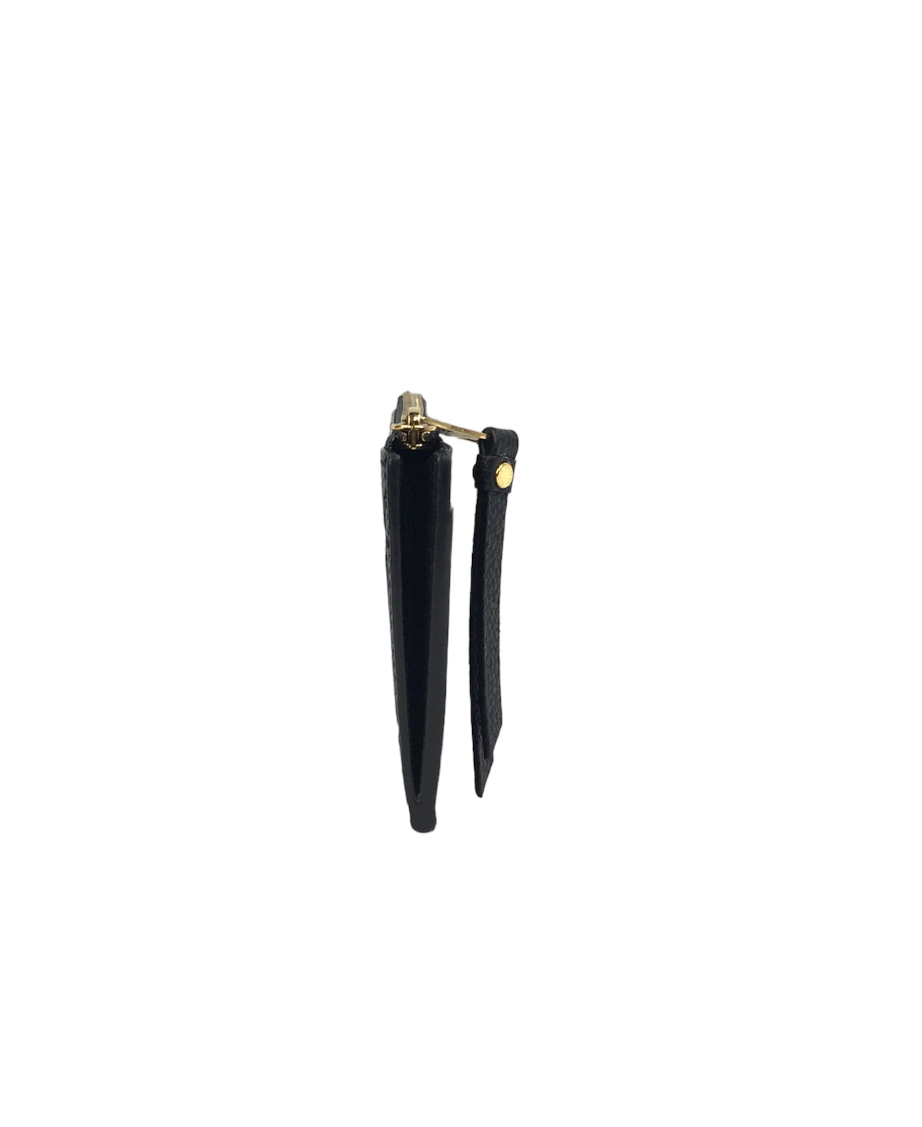 Empriente Black Leather Zip Card Case w/GHW
