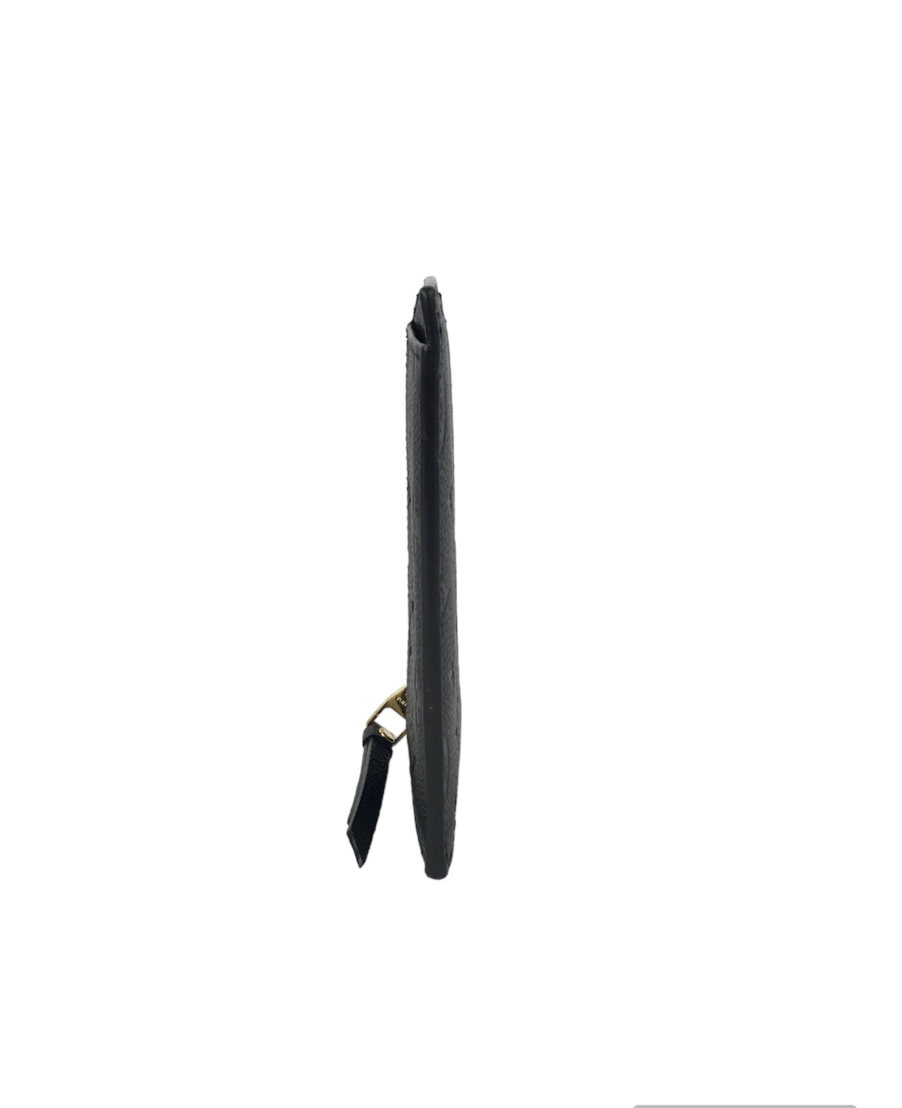 Empriente Black Leather Zip Card Case w/GHW