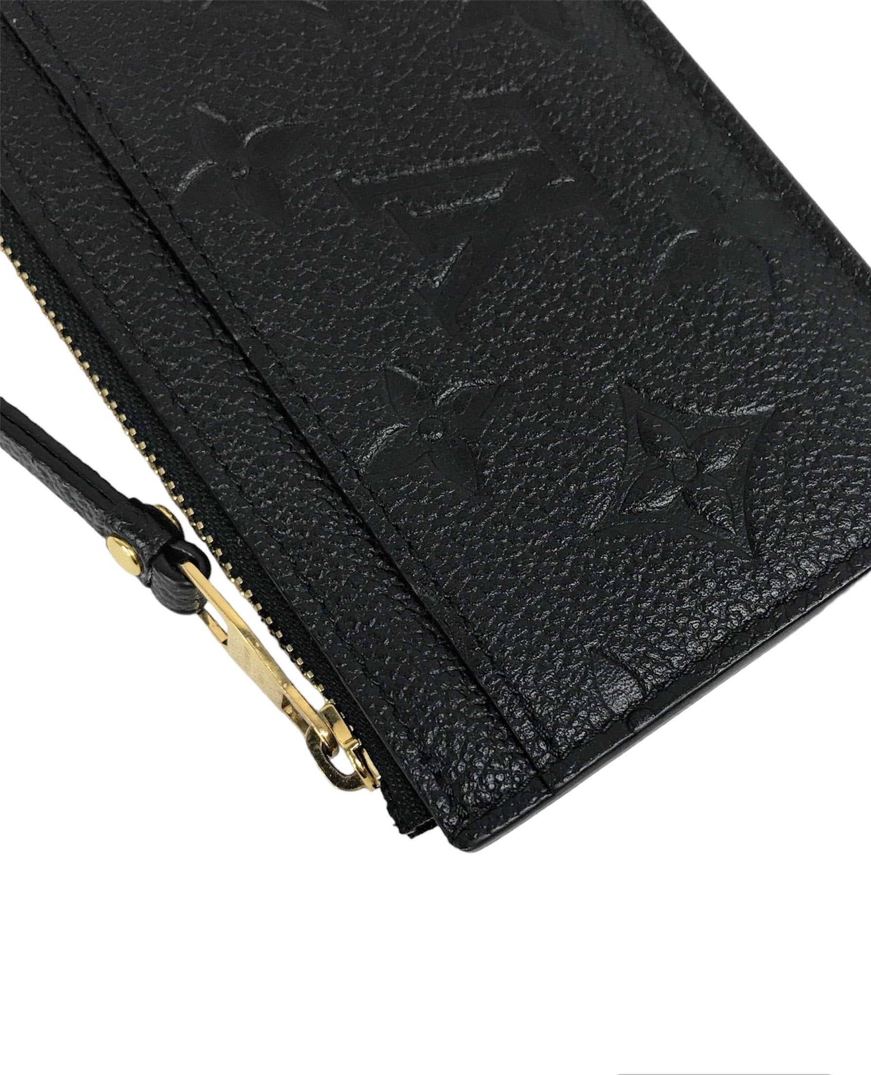 Empriente Black Leather Zip Card Case w/GHW