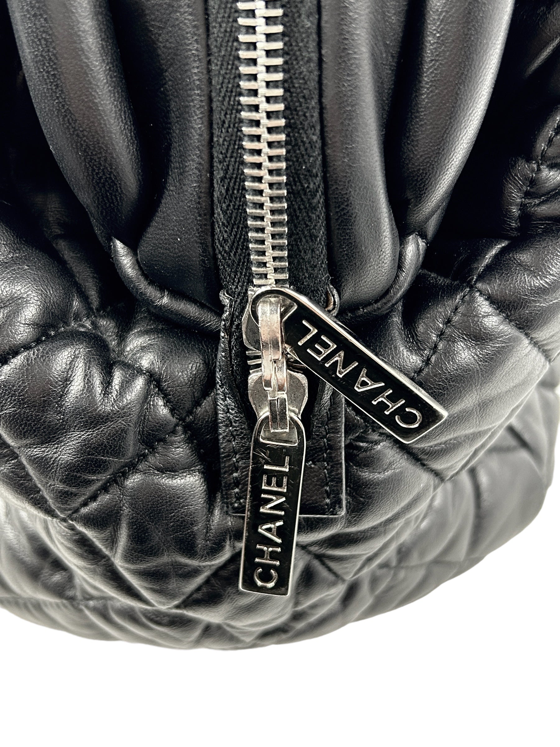 Black Quilted Lambskin Coco Cocoon Bowler Travel Bag w/SHW