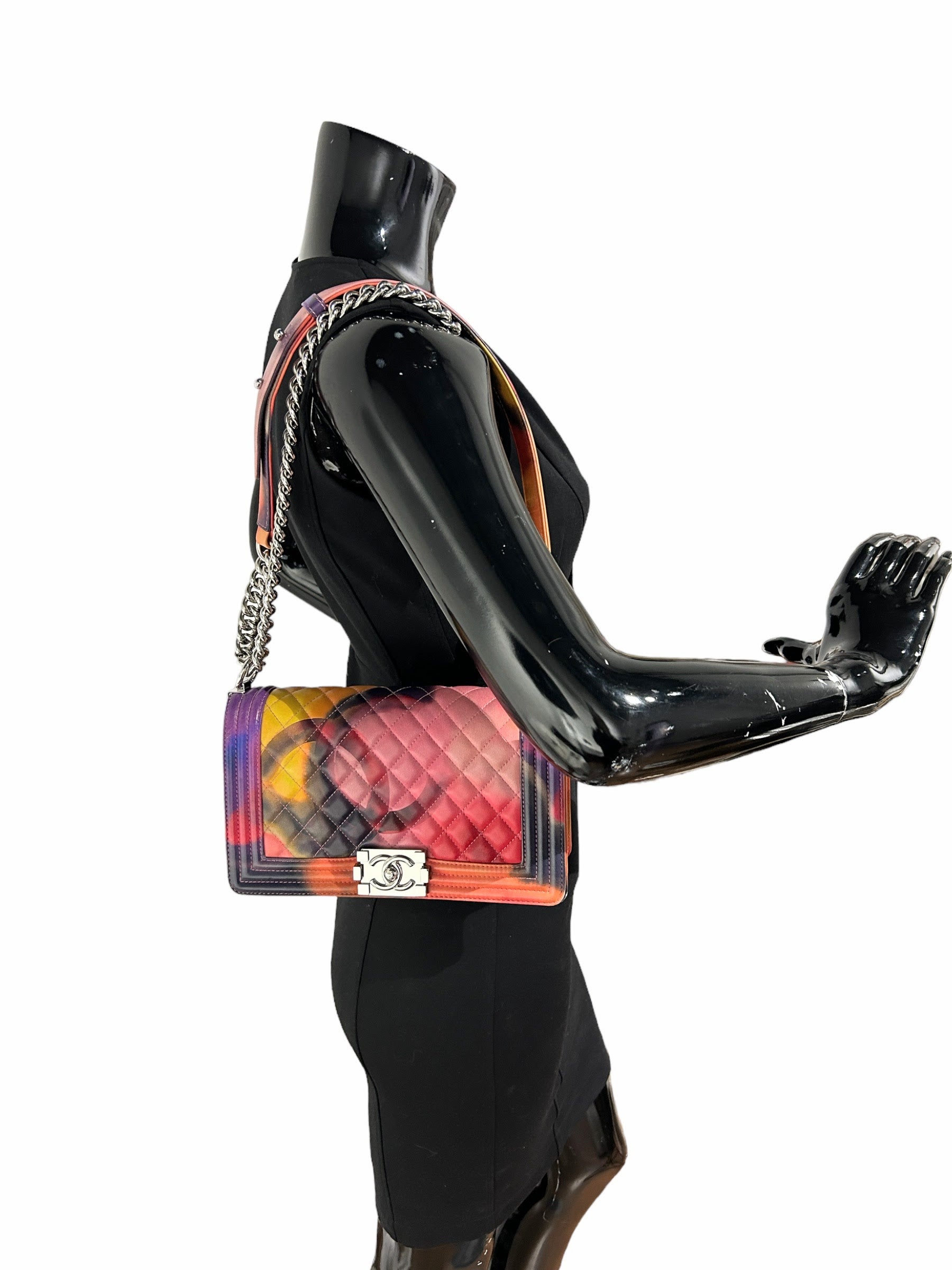 CC 15S2 Multicolor Lambskin Leather Medium Boy Bag w/SHW