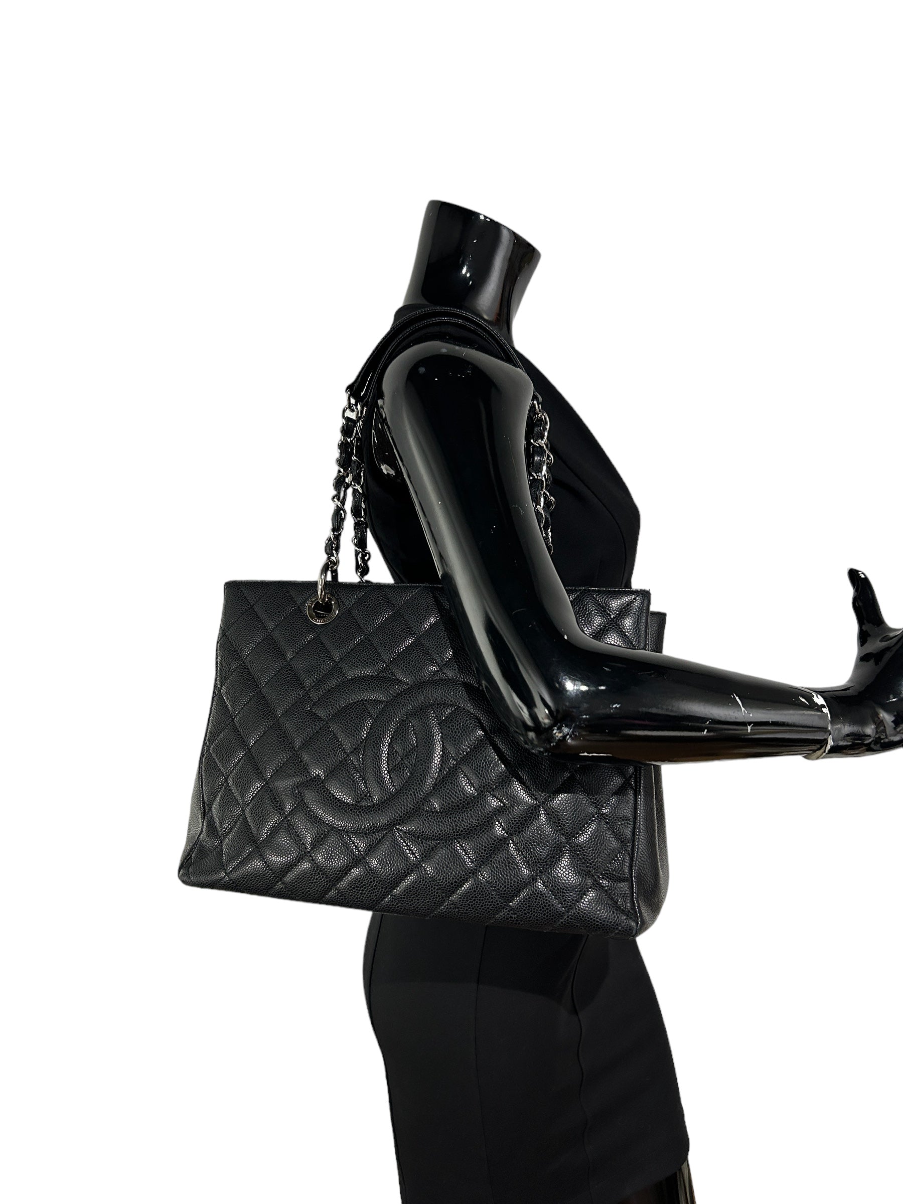 Black Caviar Quilted GST Tote w/SHW