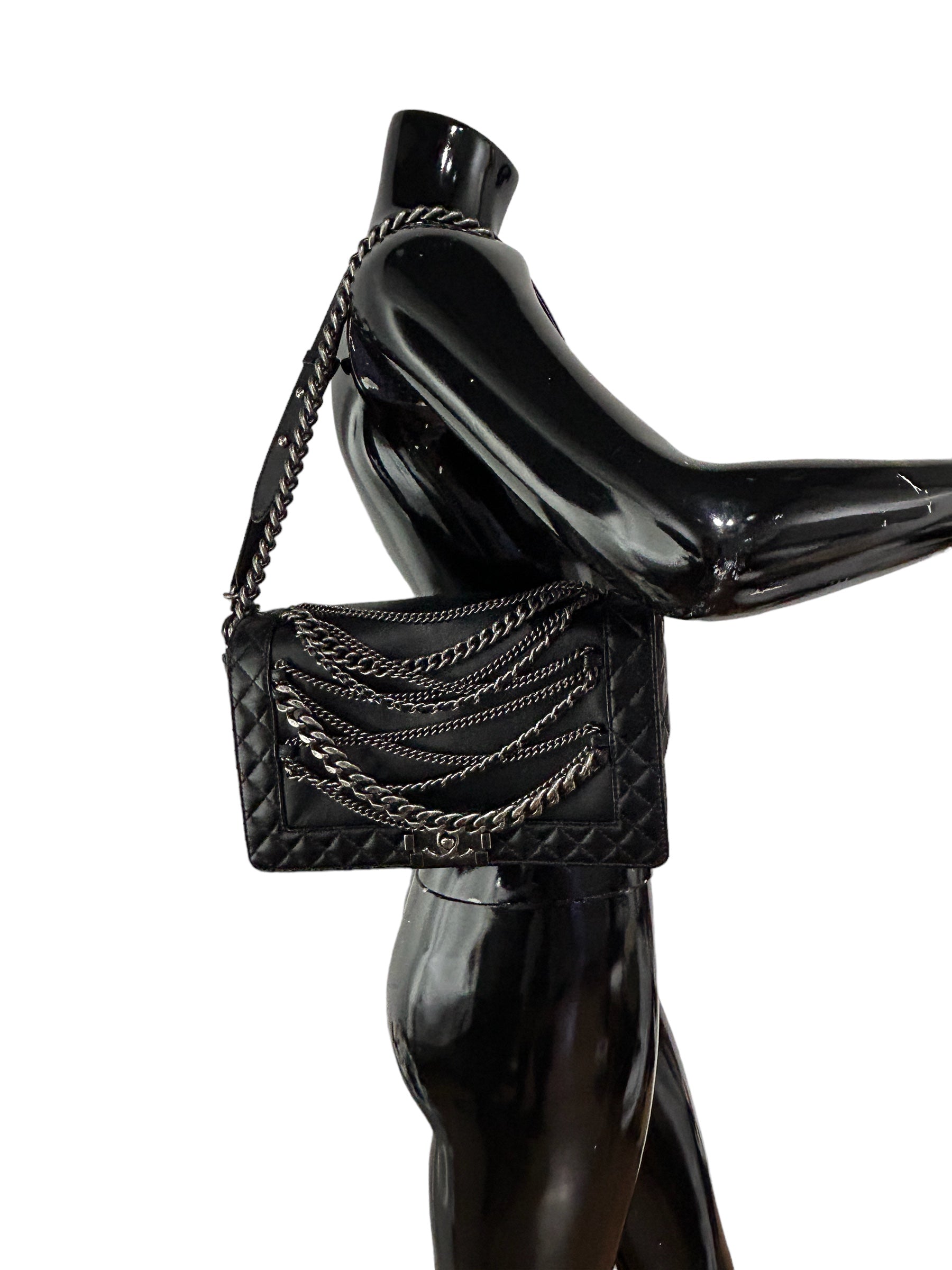 Paris Enchained Medium Calfskin Leather Boy Bag w/RHW