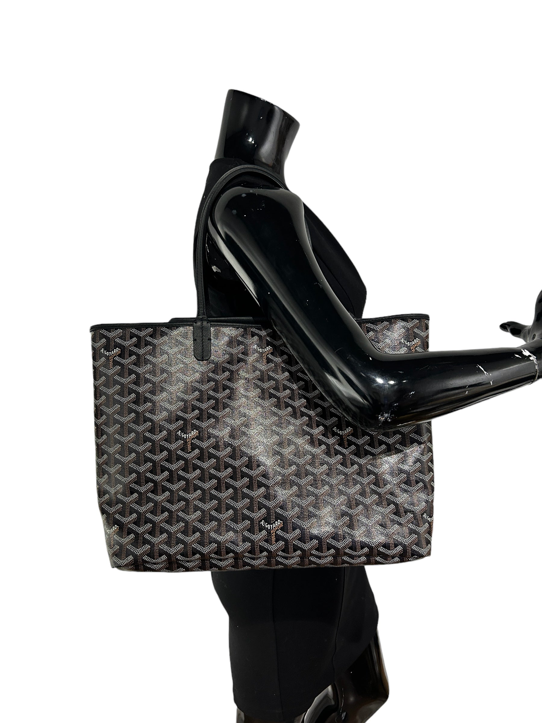 Black/Tan Goyardine Coated Canvas and Chevroches Calfskin Leather Isabelle PM Tote Bag w/SHW