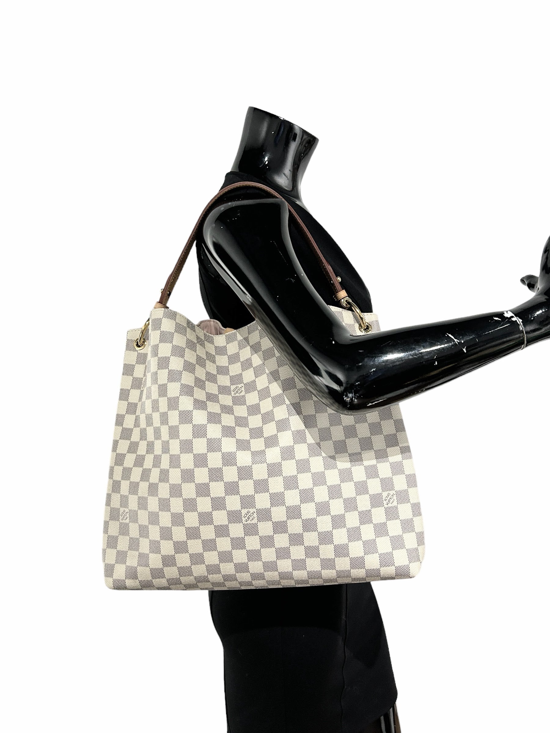 Damier Azur Graceful MM Shoulder Bag w/GHW