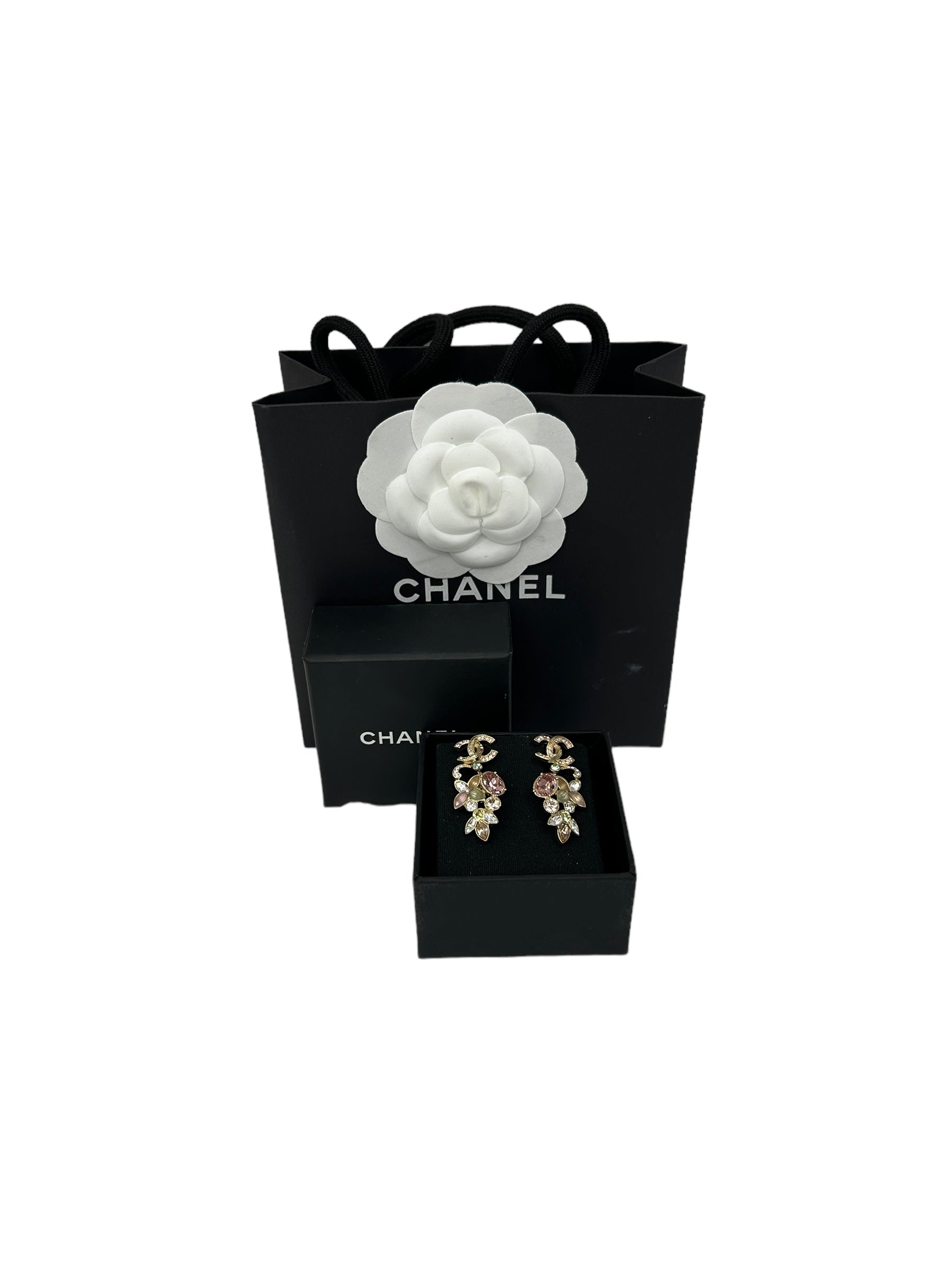 CC Gold Plated Semi- Precious Gemstone Floral Drop Earrings