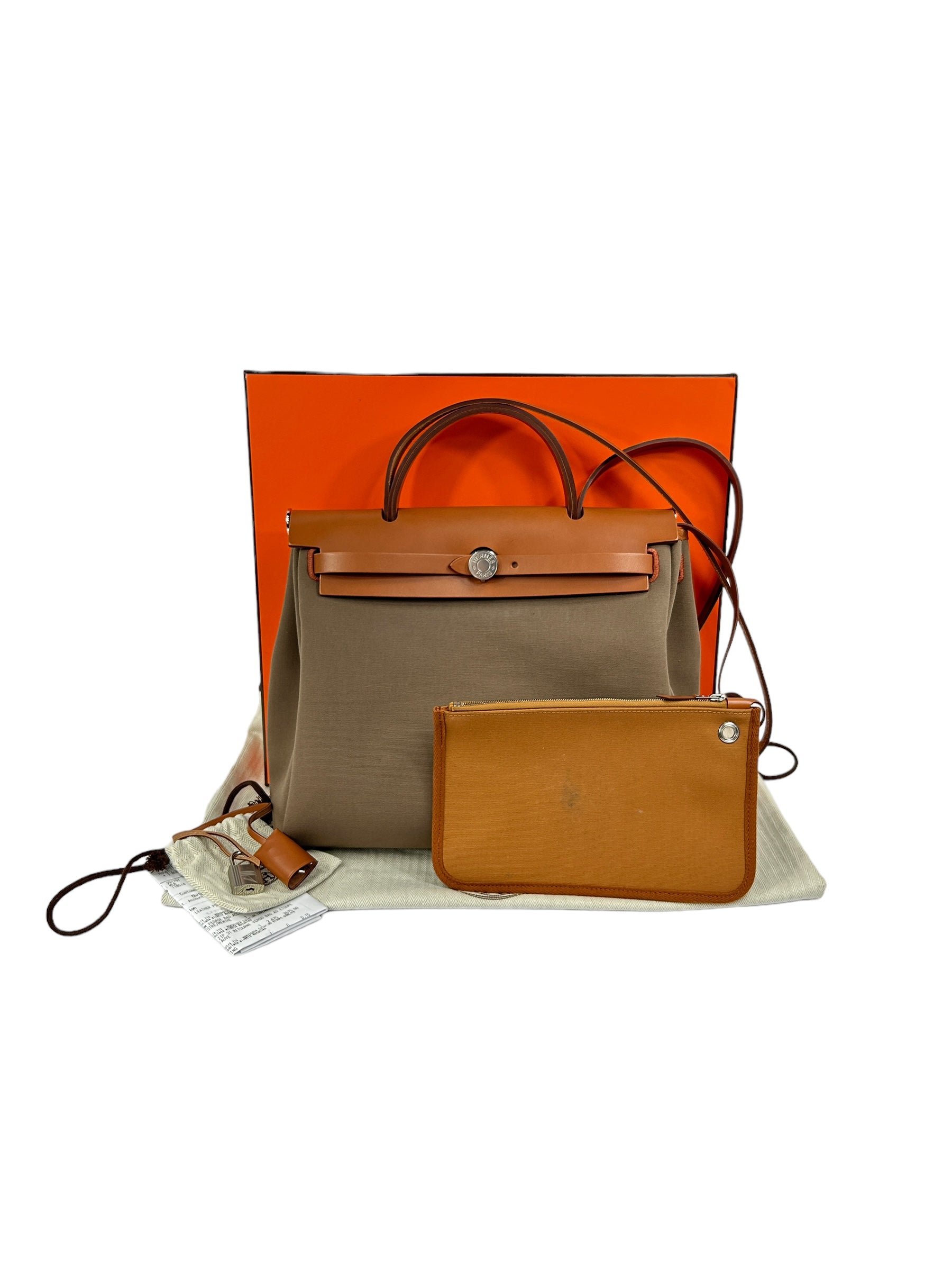 Herbag Etoupe/Dune/Fauve Zip 31 Retourne Verso Bag w/PHW