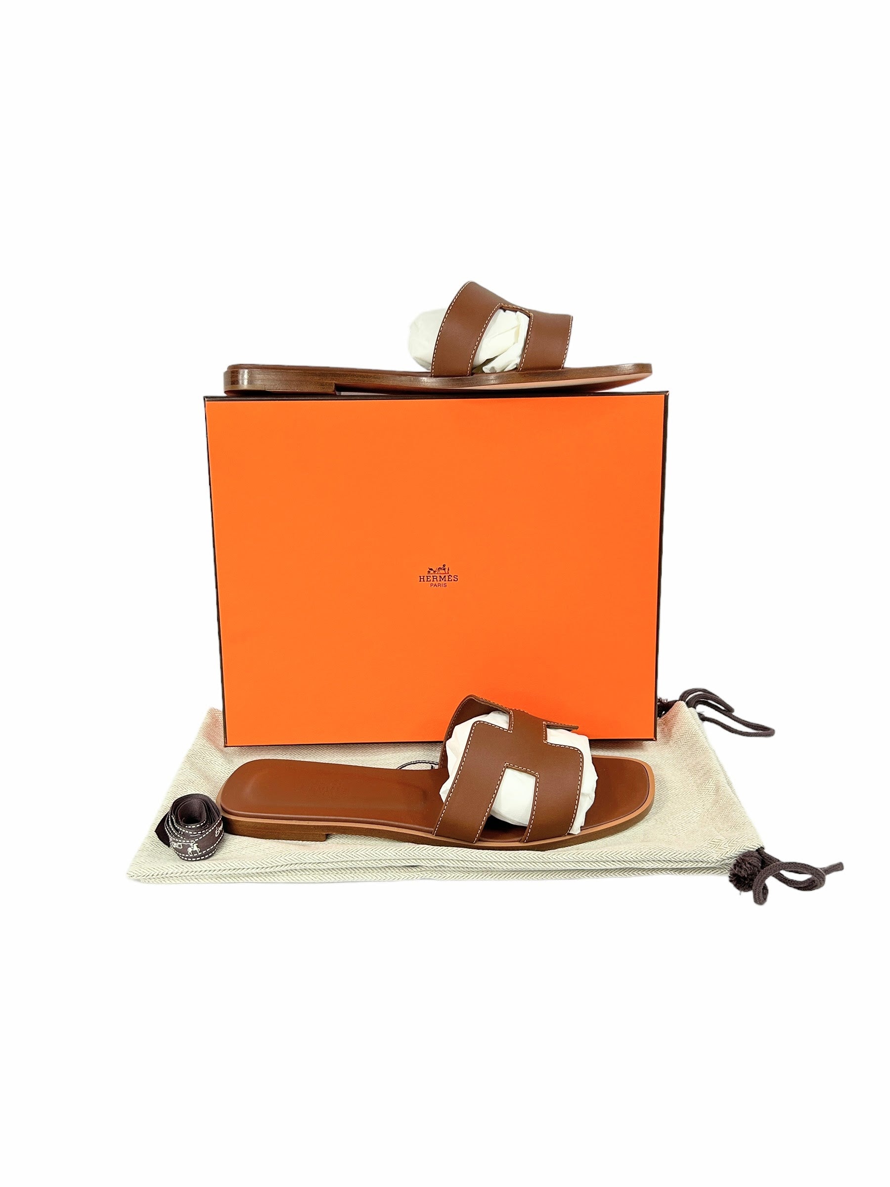 Gold Swift Leather Oran Sandals