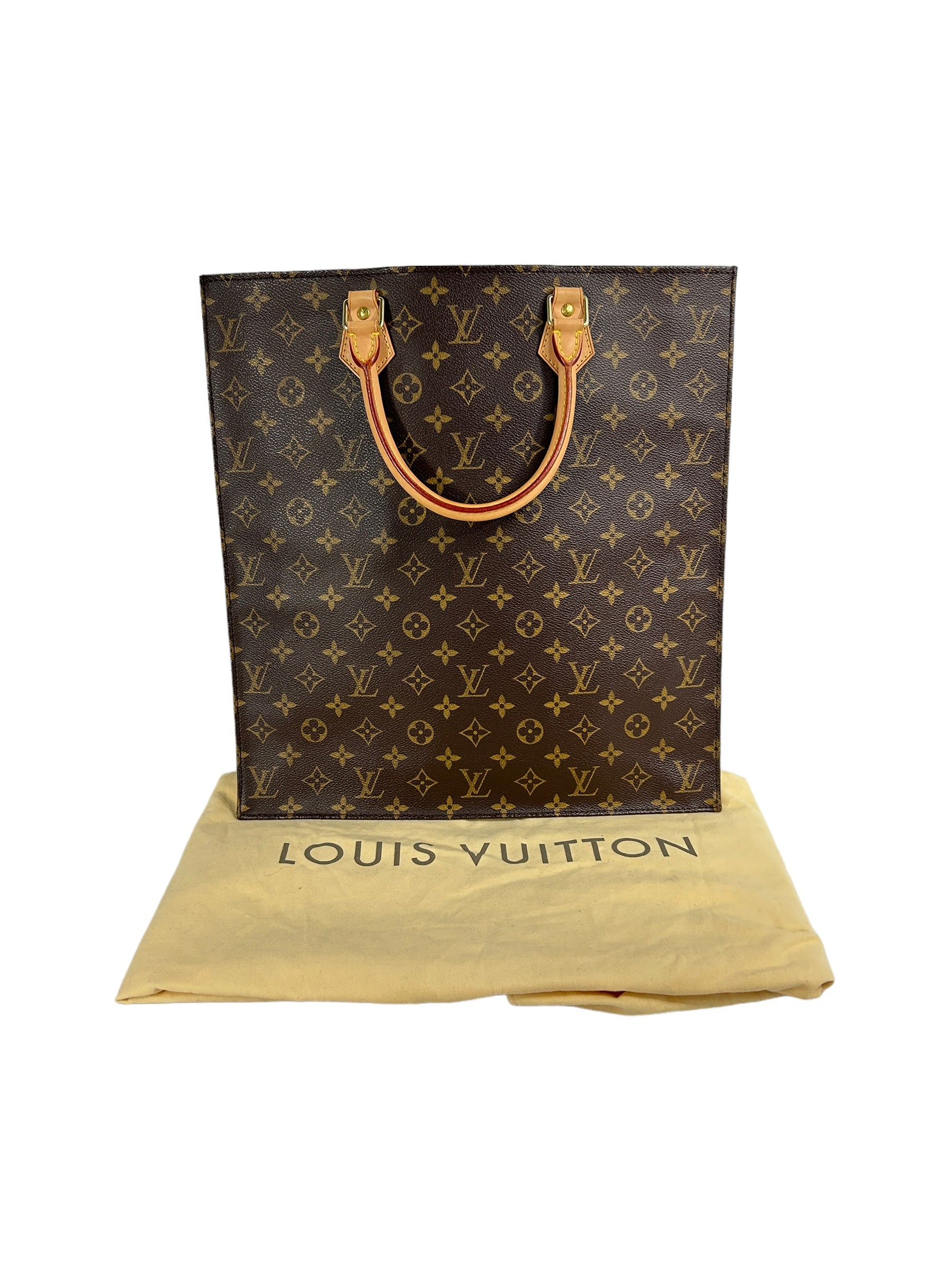Monogram Coated Canvas Sac Plat Brown Bag w/GHW