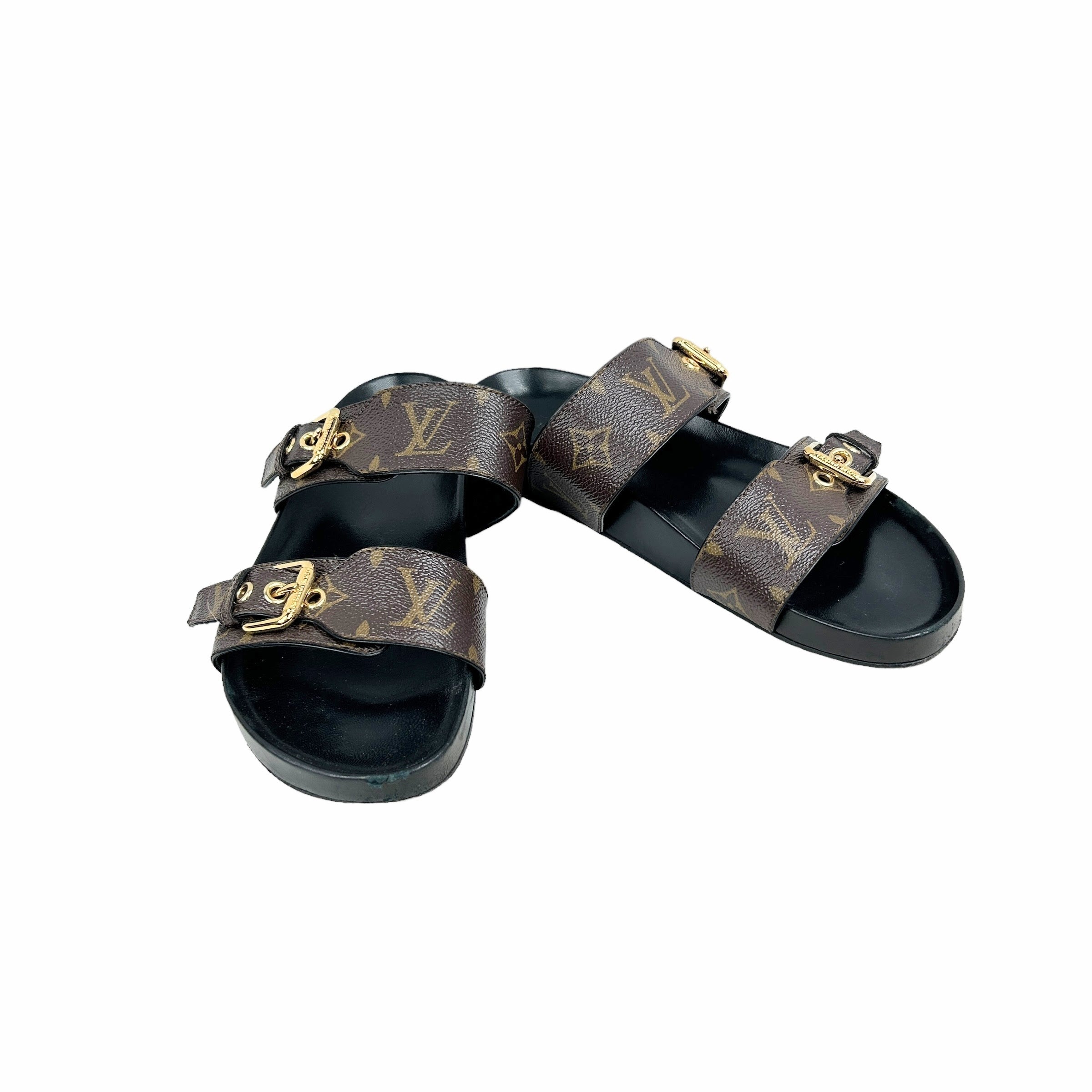 Monogram Coated Canvas Bom Dia Flat Comfort Mule Sandals