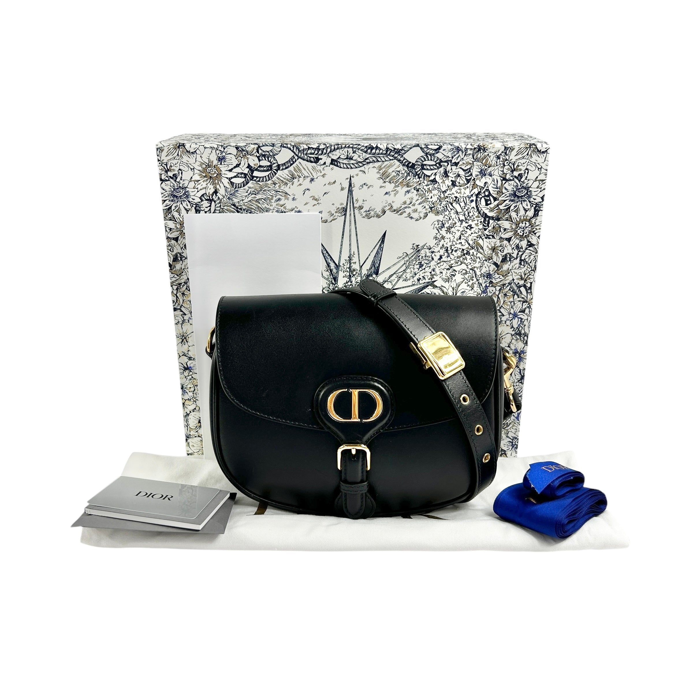 Black Calfskin Leather Medium Bobby Bag w/GHW