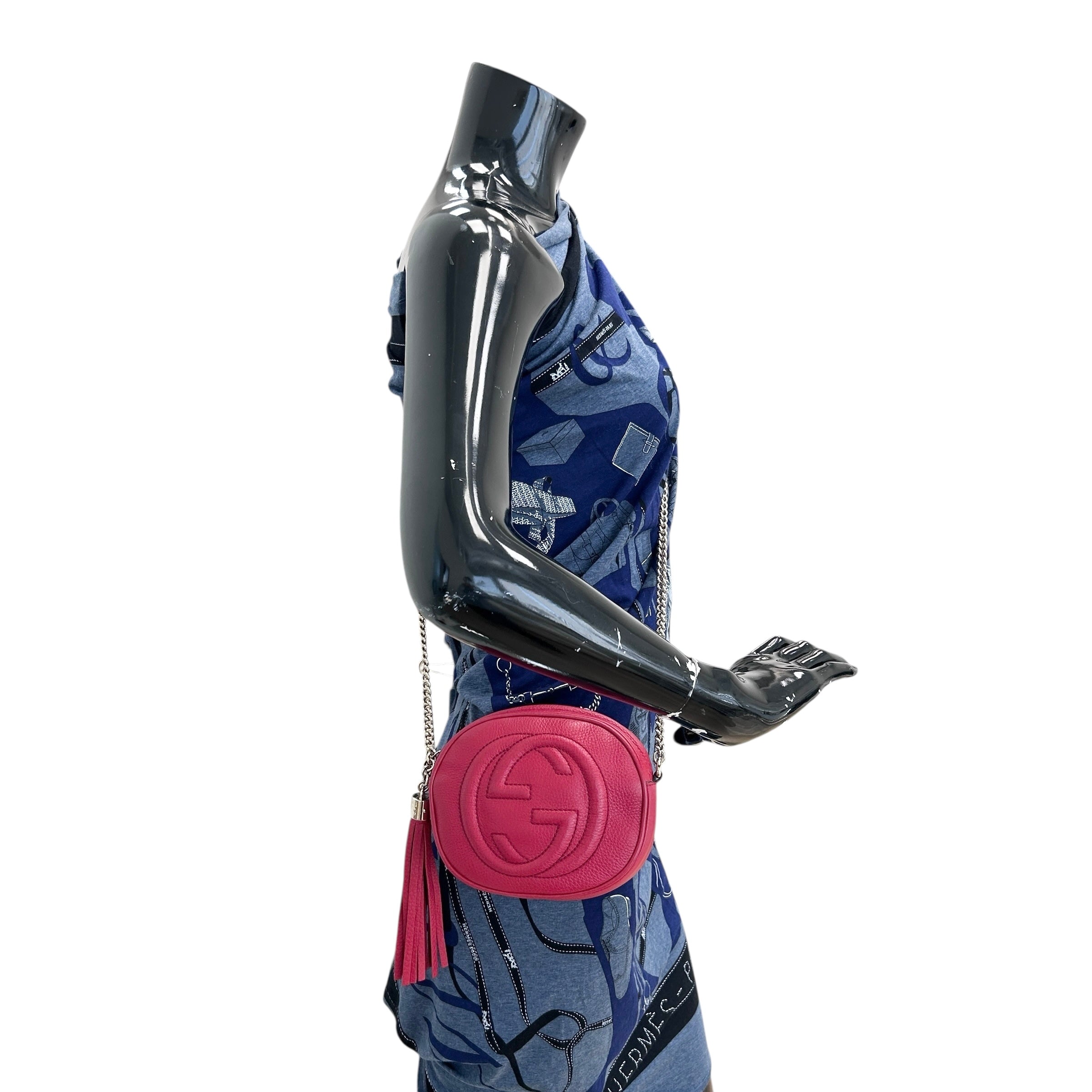 Red Mini Soho Chain Crossbody Bag w/GHW