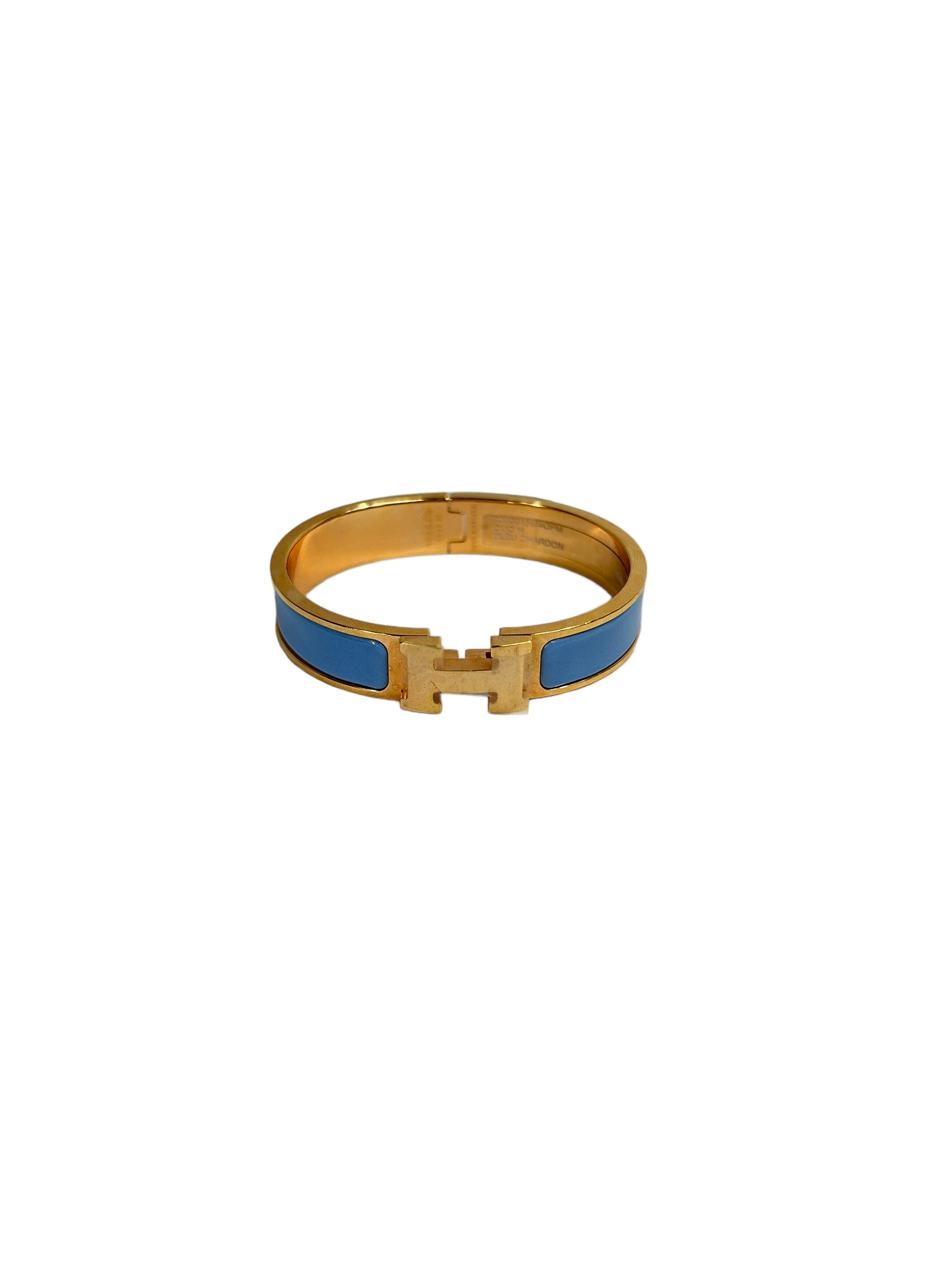 Bleu Chardon Enamel Rose Gold Clic H PM Bracelet