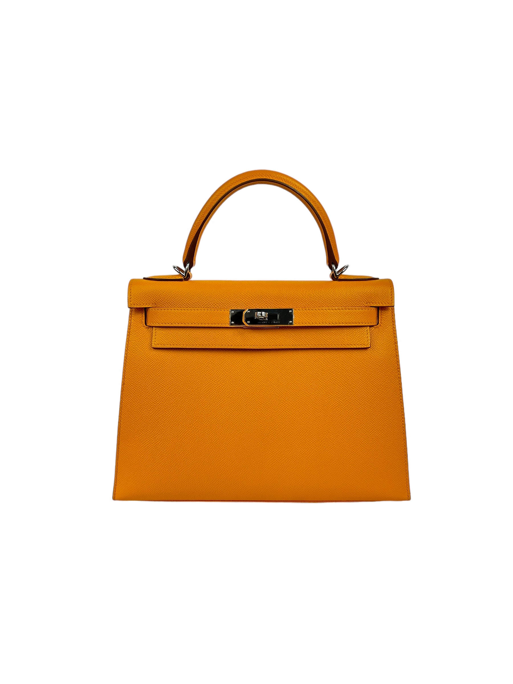 Jaune D’or Espom Leather Seller Kelly 28 w/ PHW