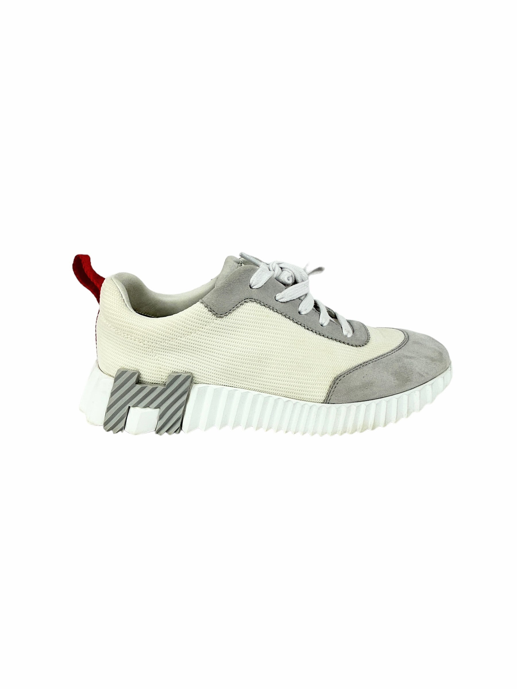 Femme Bouncing White Mesh/Chevre Leather Sneakers