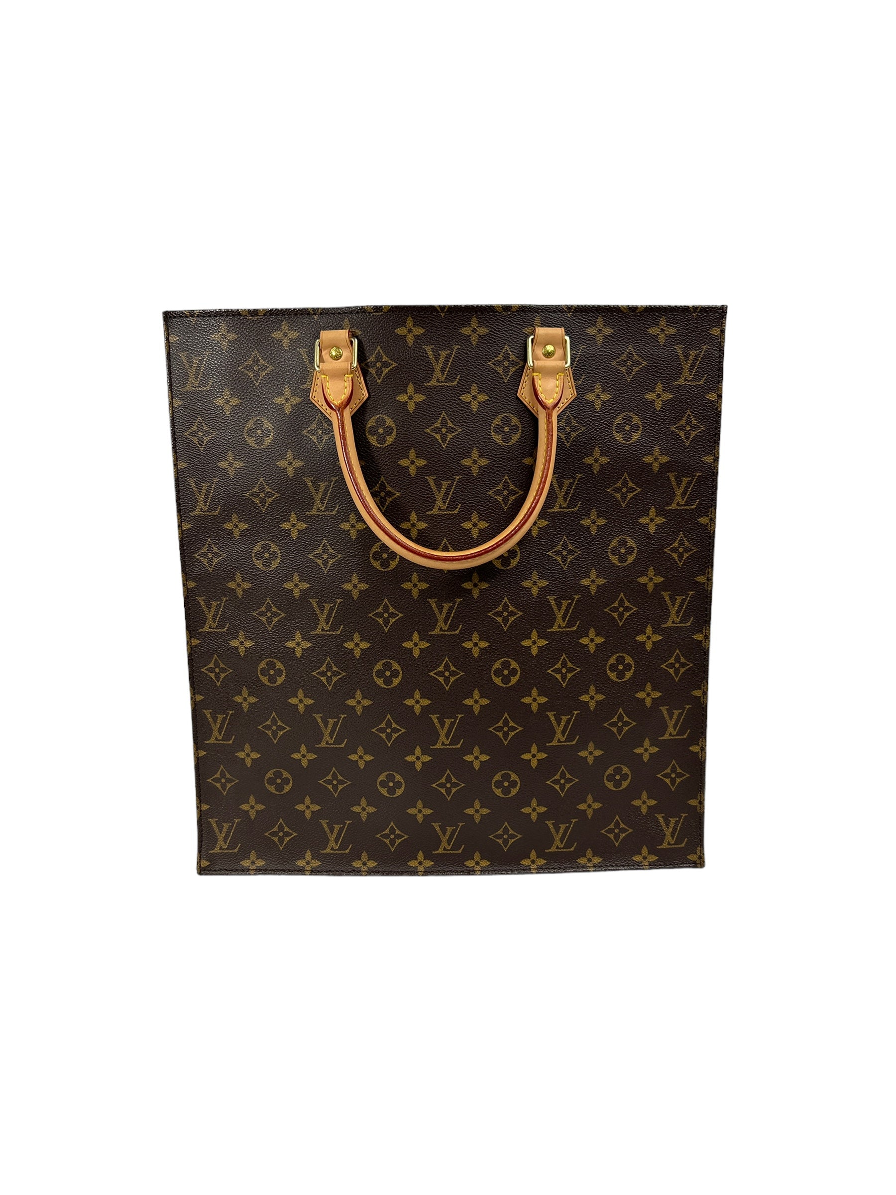 Monogram Coated Canvas Sac Plat Brown Bag w/GHW