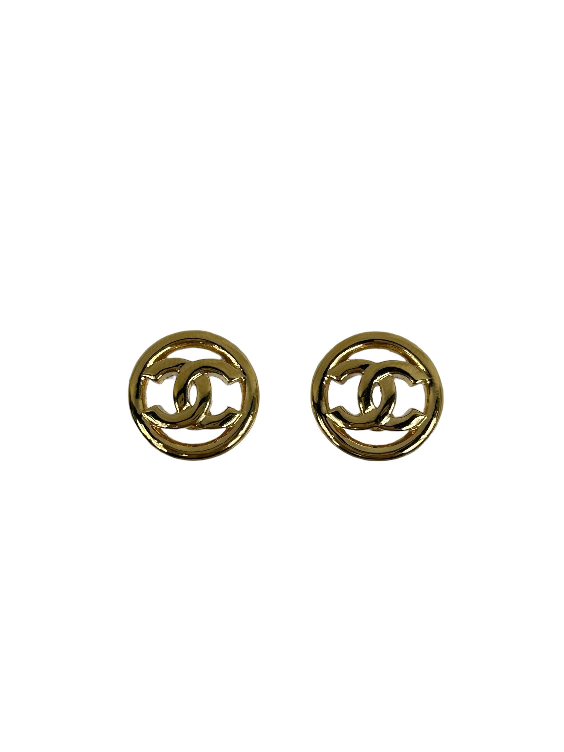 Gold Plated CC Circle Earrings