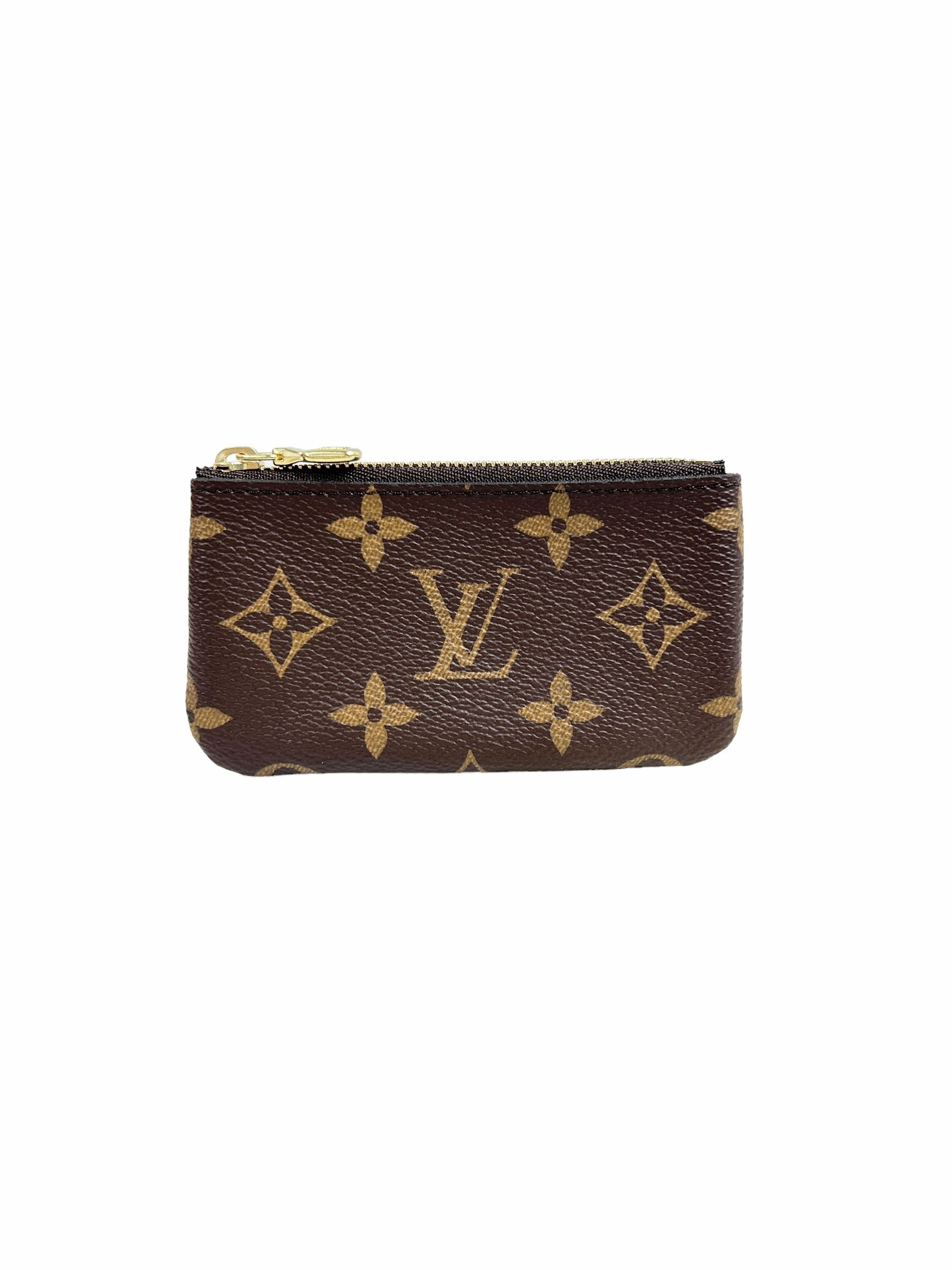 Monogram Coated Canvas Key Coin Pouch W GHW
