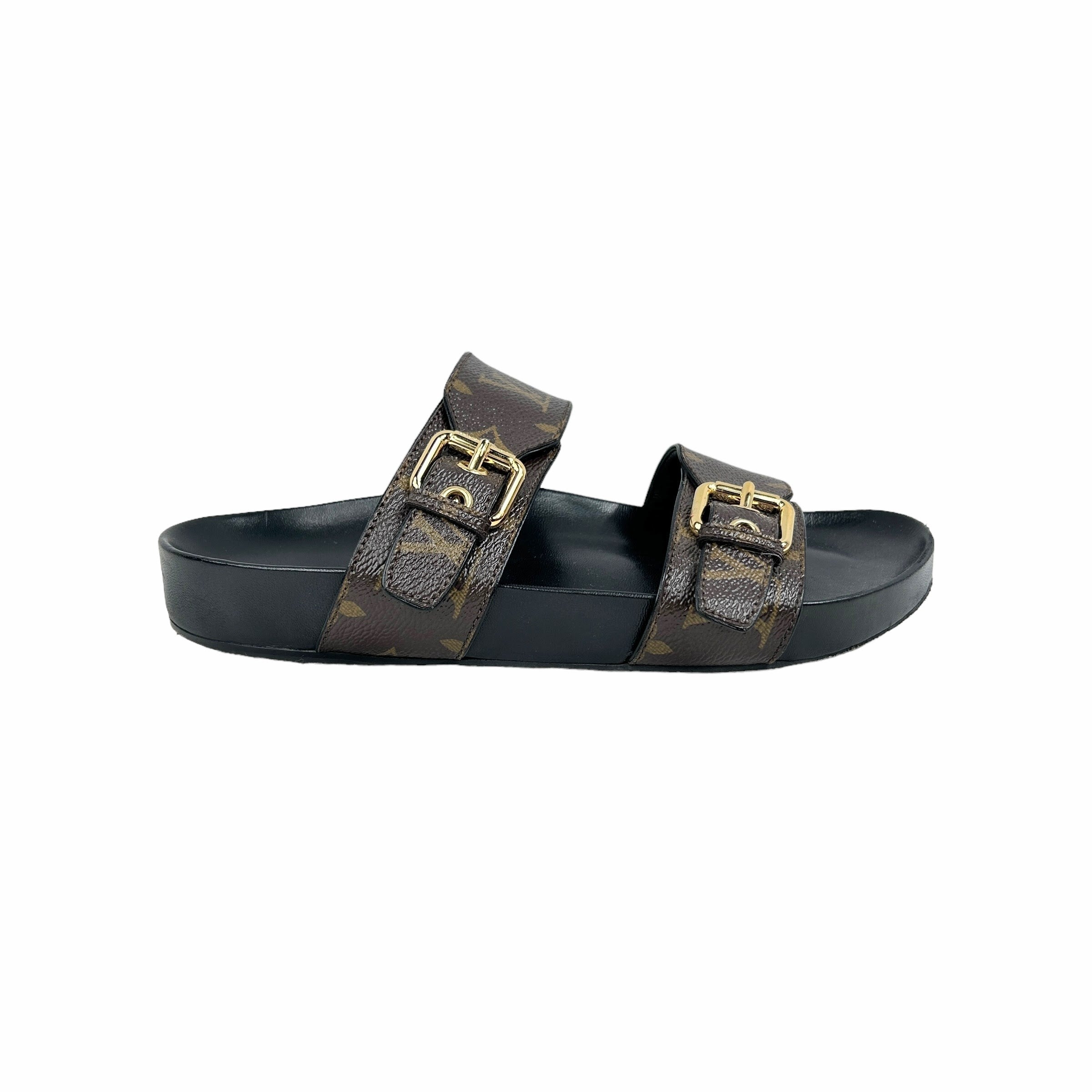 Monogram Coated Canvas Bom Dia Flat Comfort Mule Sandals