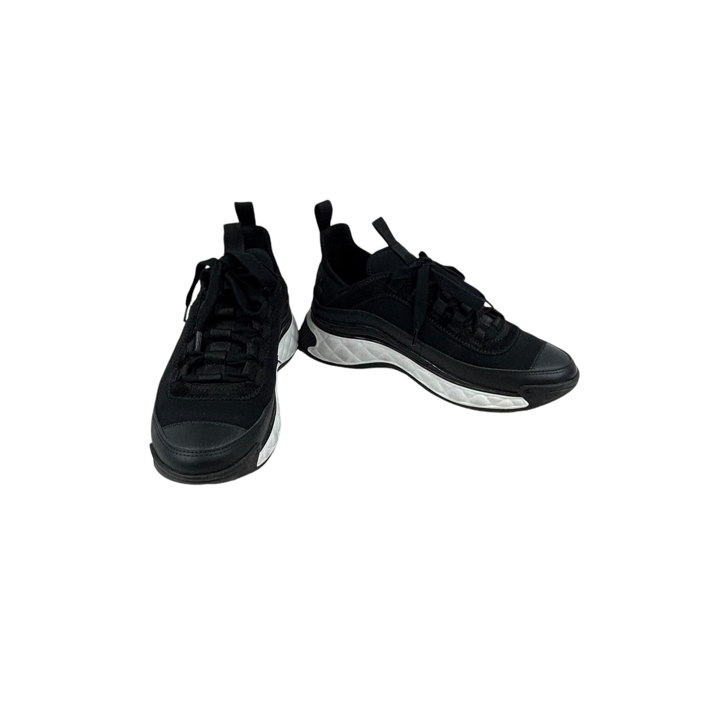Black Velvet Calfskin and Mixed Fibers Tennis Sneaker w/GHW