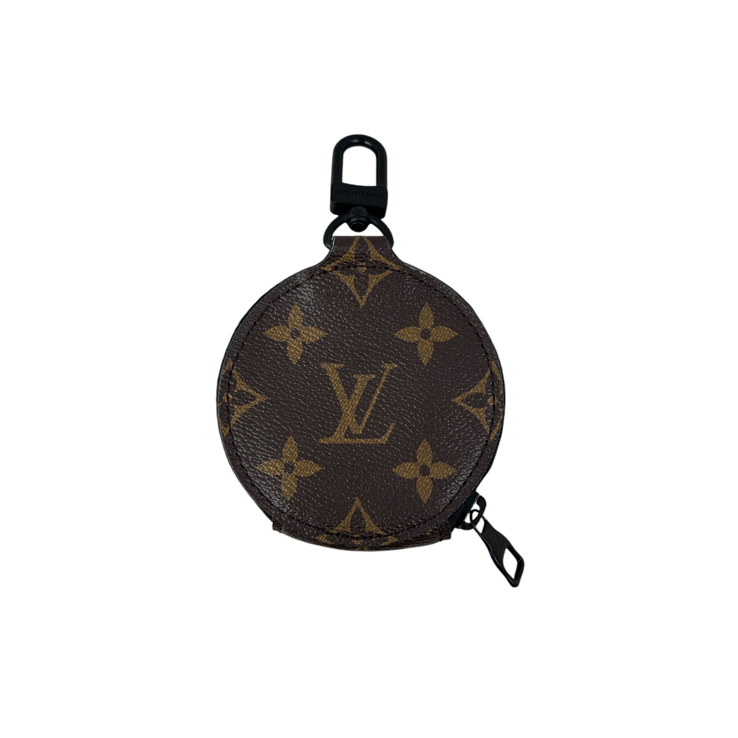 Monogram Coated Canvas Circle Coin Pouch Charm w/BHW