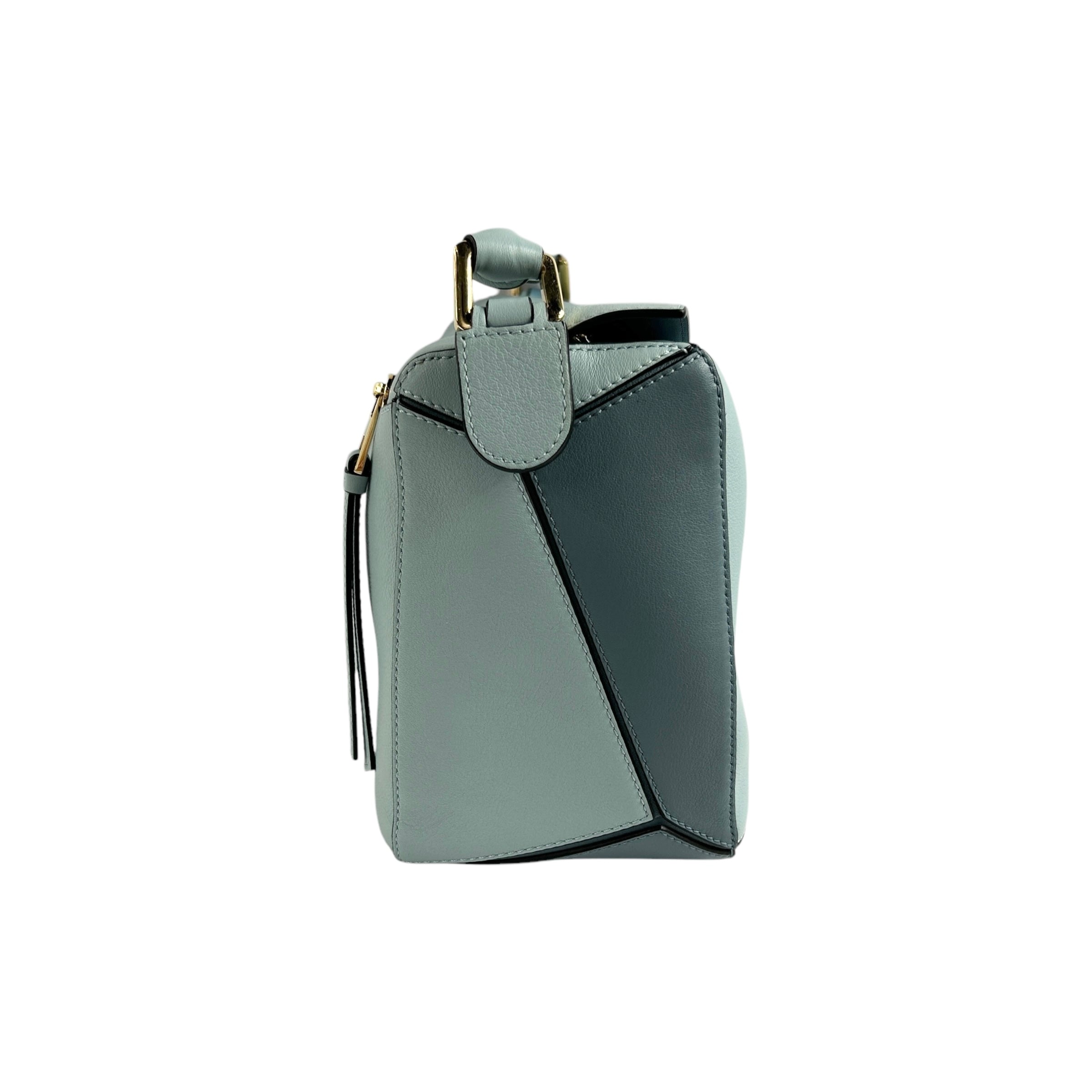 Blue Calfskin Medium Puzzle Bag w/GHW