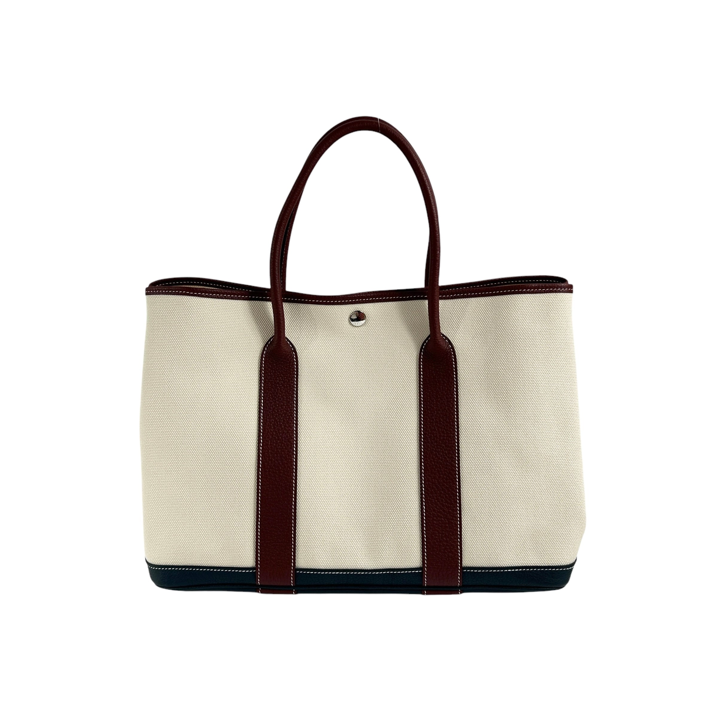 Etoile Canvas and Negonda Burgundy & Navy Leather Garden Party 36 w/PHW