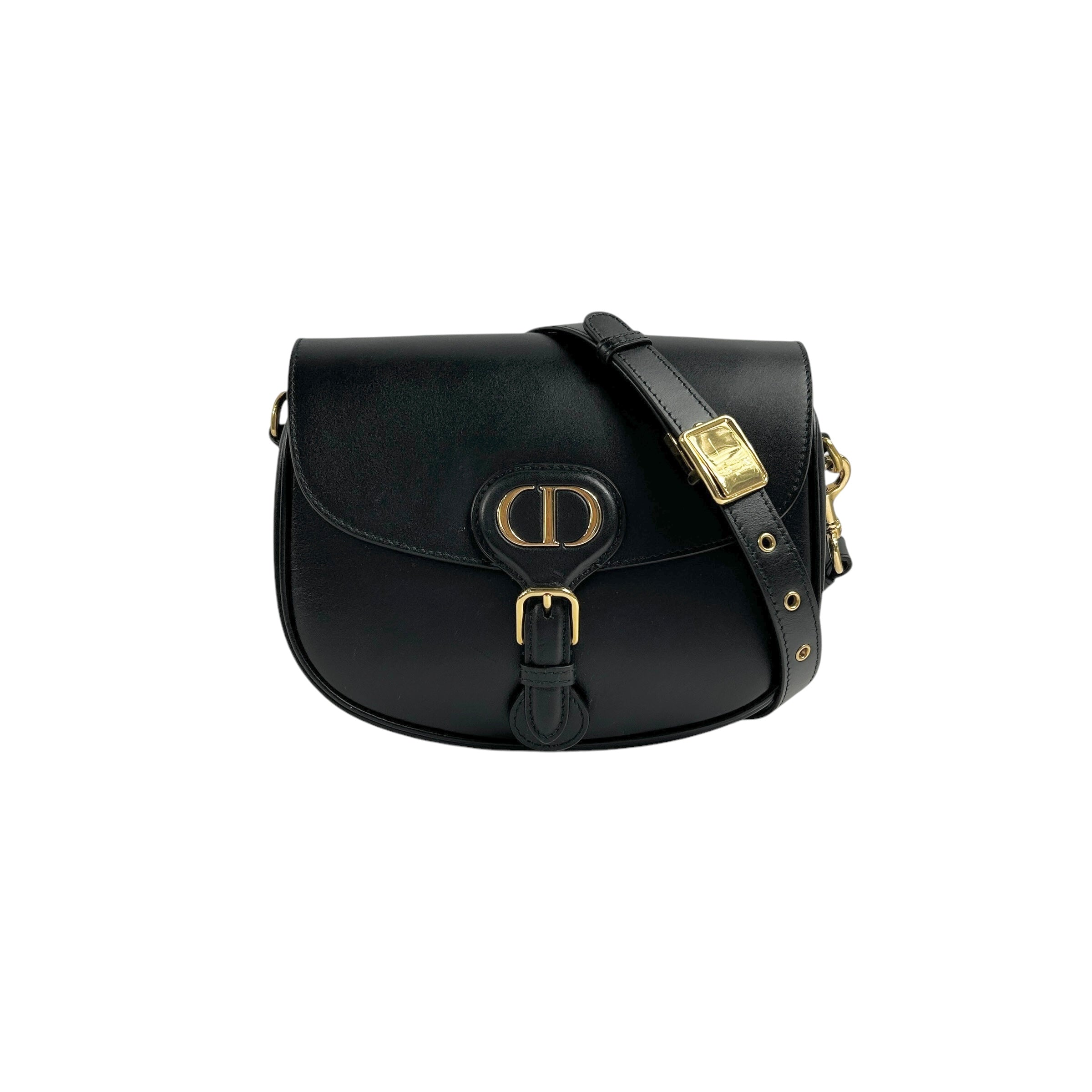 Black Calfskin Leather Medium Bobby Bag w/GHW