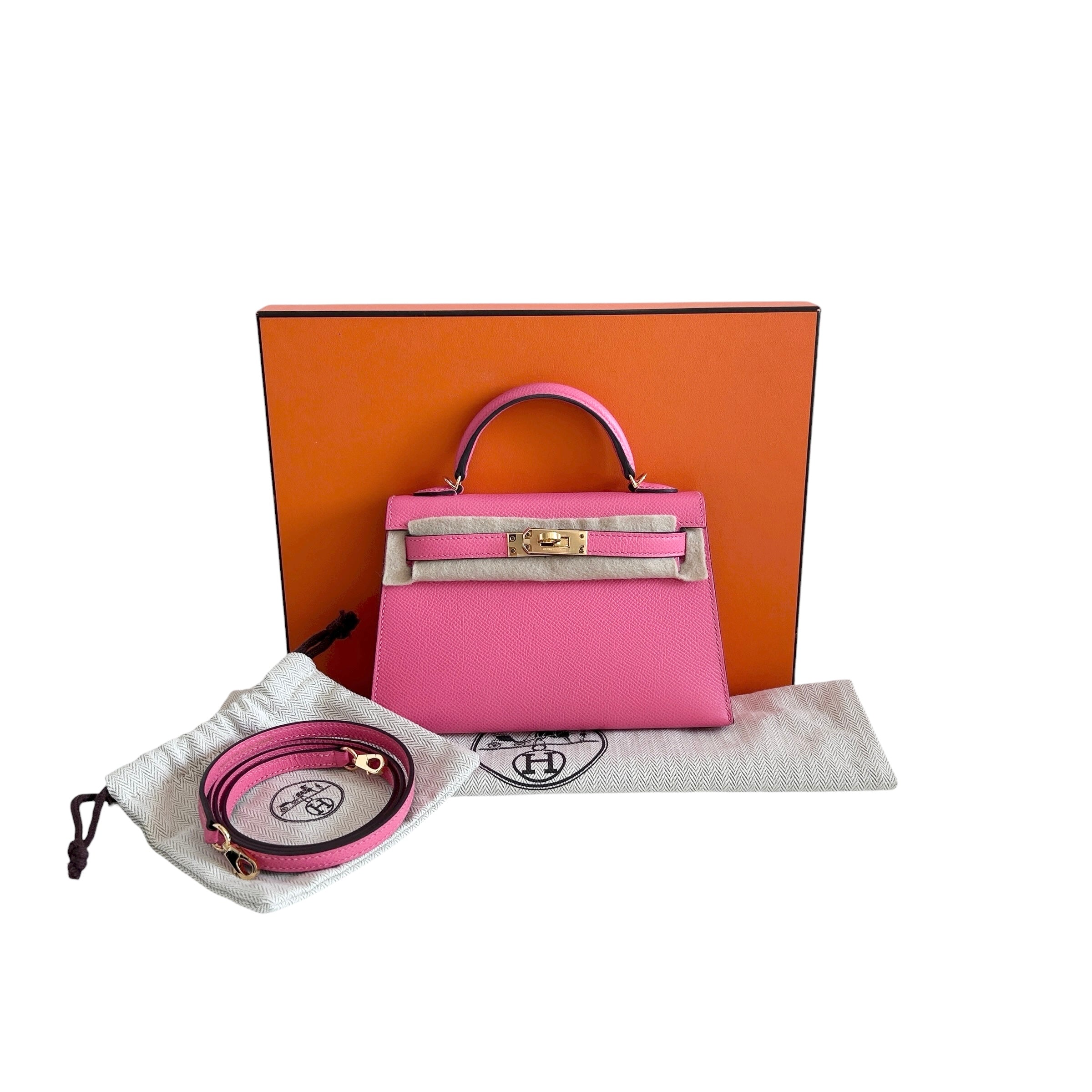 Rose Lipstick Epsom Mini Kelly w/GHW