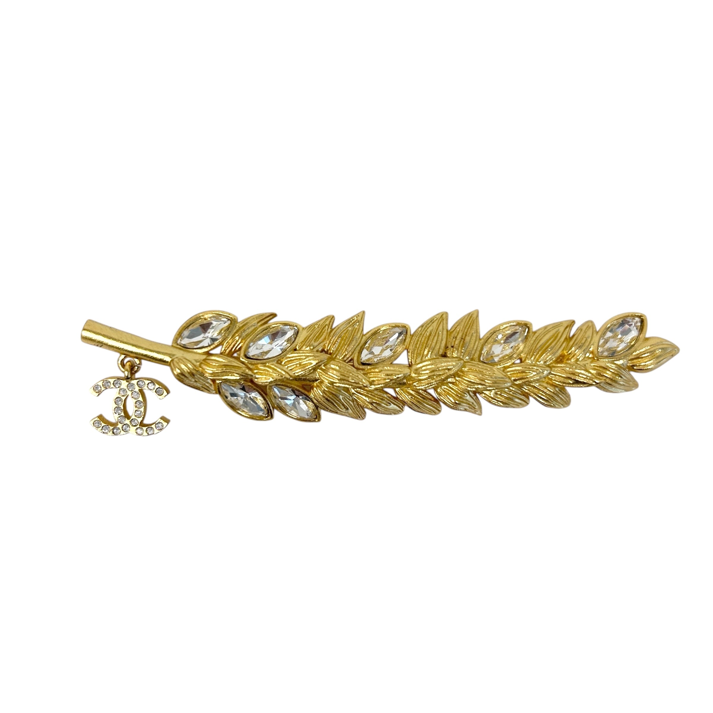 Gold Plated Strass Sparkling Wheat Brooch