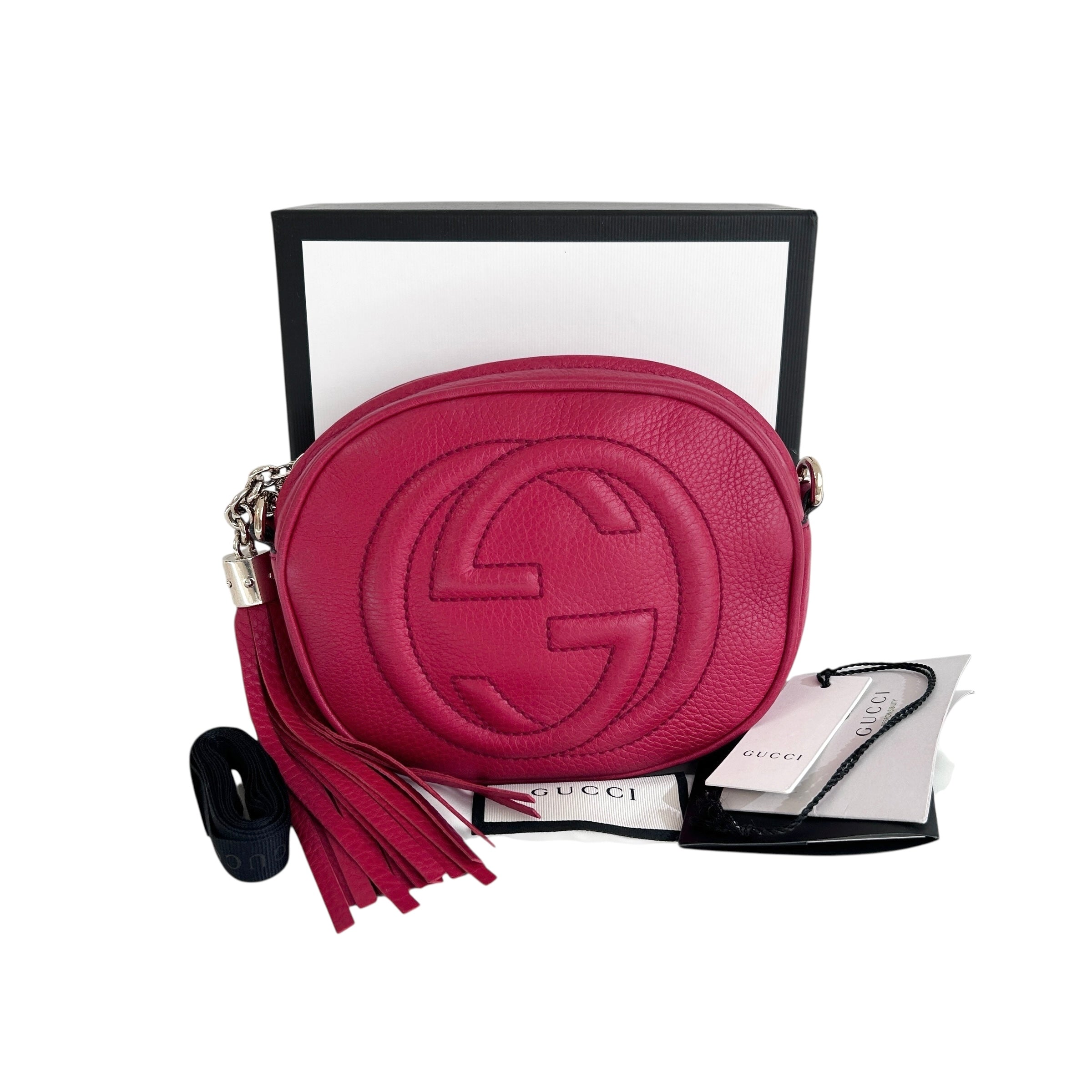 Red Mini Soho Chain Crossbody Bag w/GHW