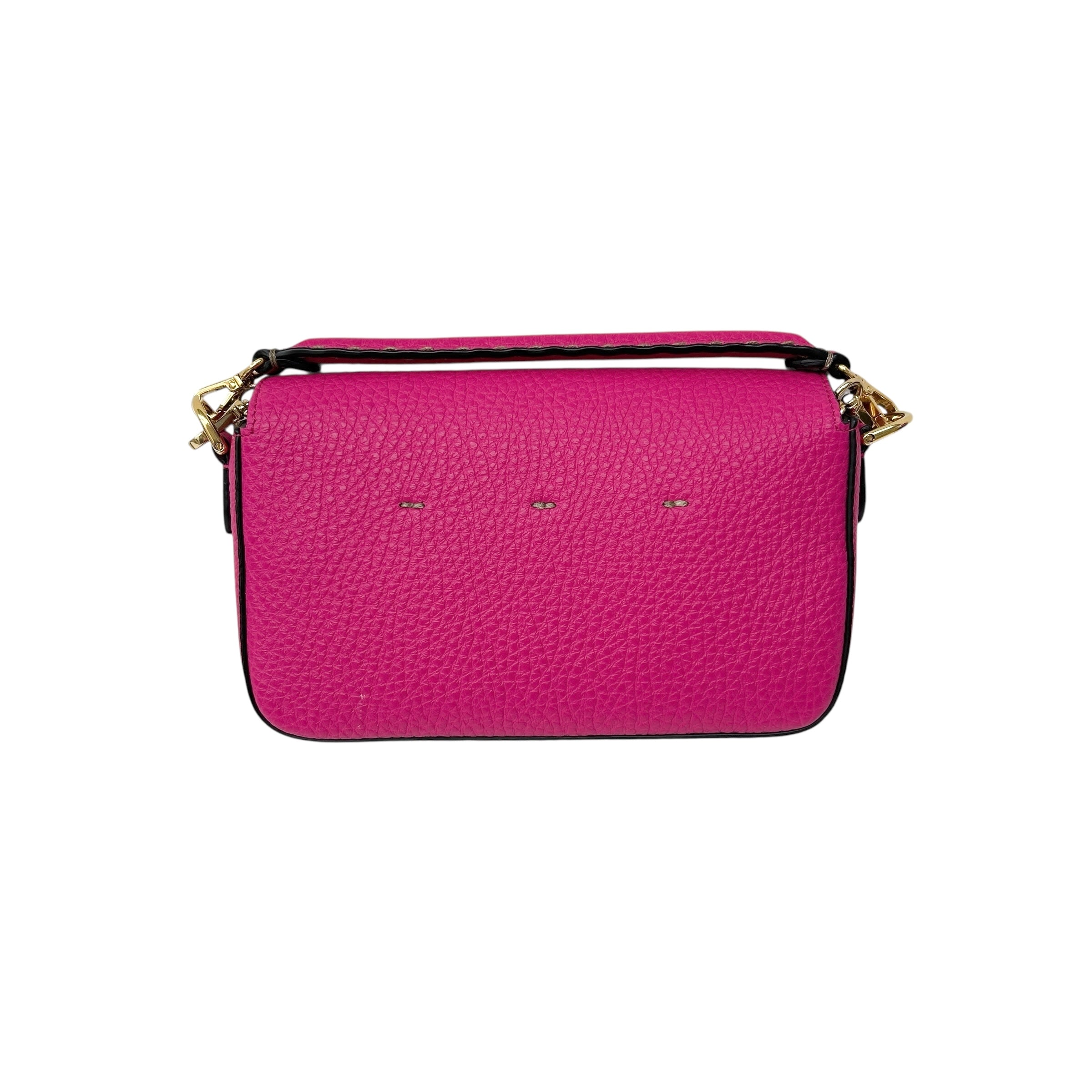 Fuchsia Leather Small Selleria Baguette Bag w/GHW