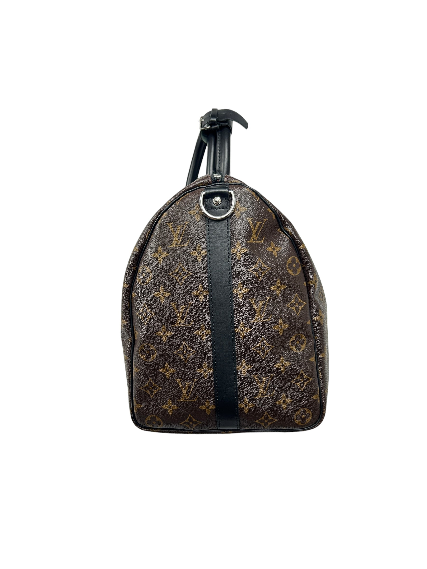 Monogram Coated Canvas w/Black Accent Calfskin Leather Keepall 45 w/SHW