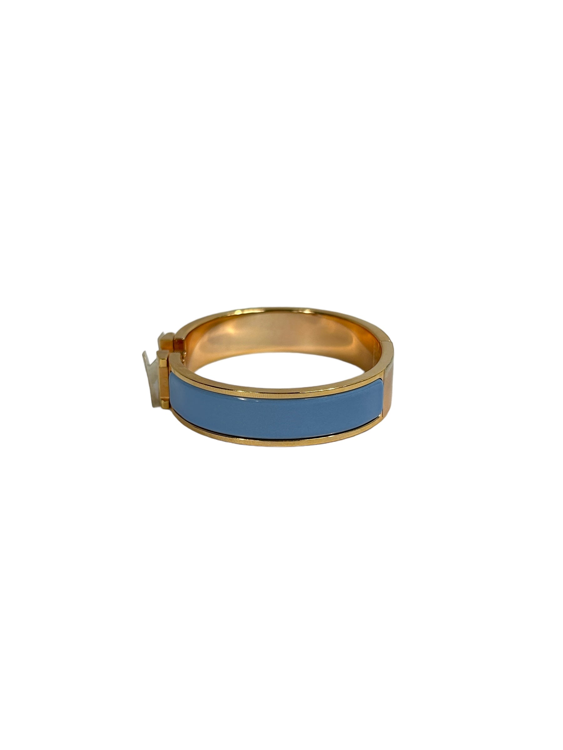 Bleu Chardon Enamel Rose Gold Clic H PM Bracelet